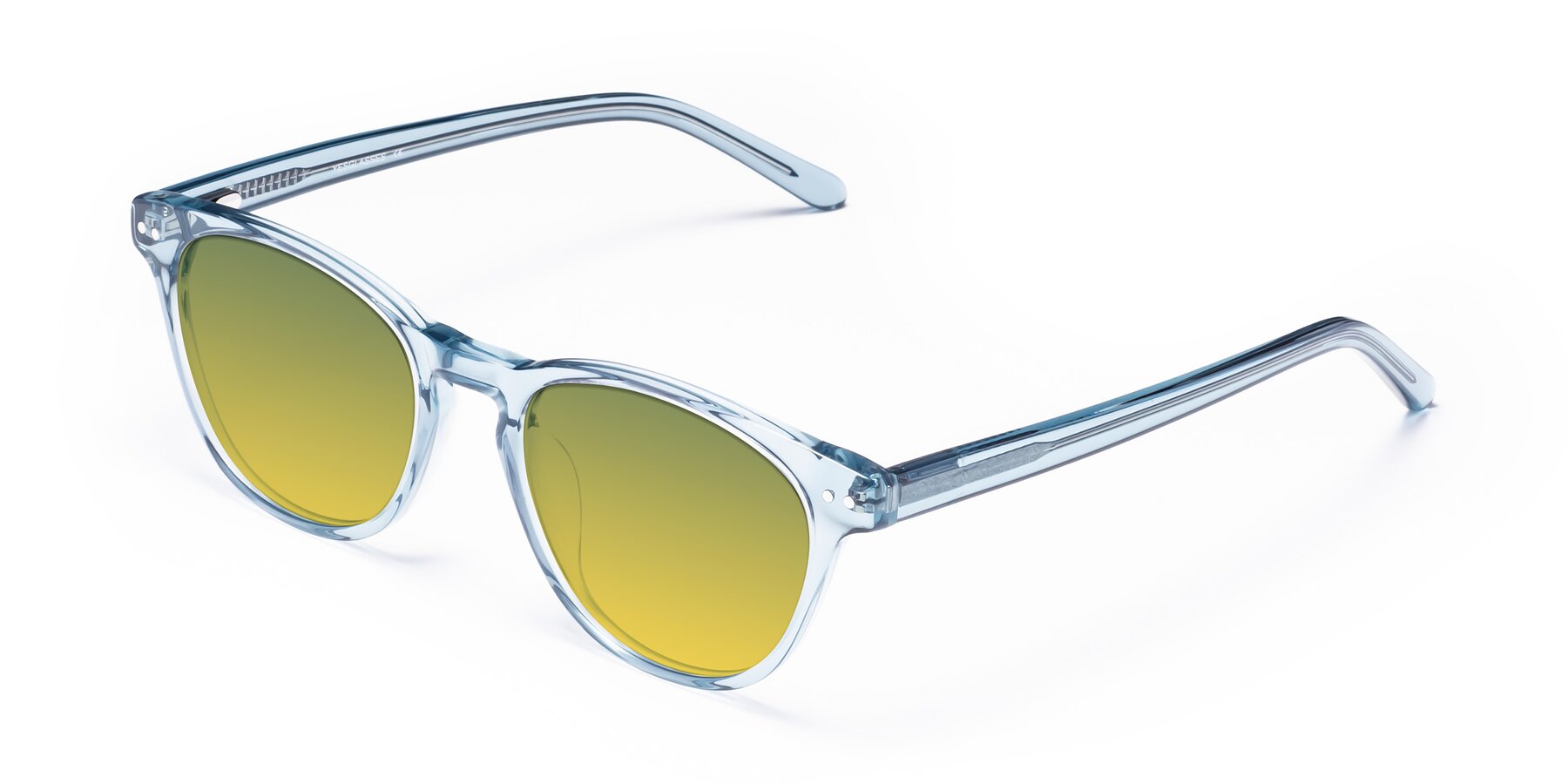 Angle of Blaze in Light Blue with Green / Yellow Gradient Lenses