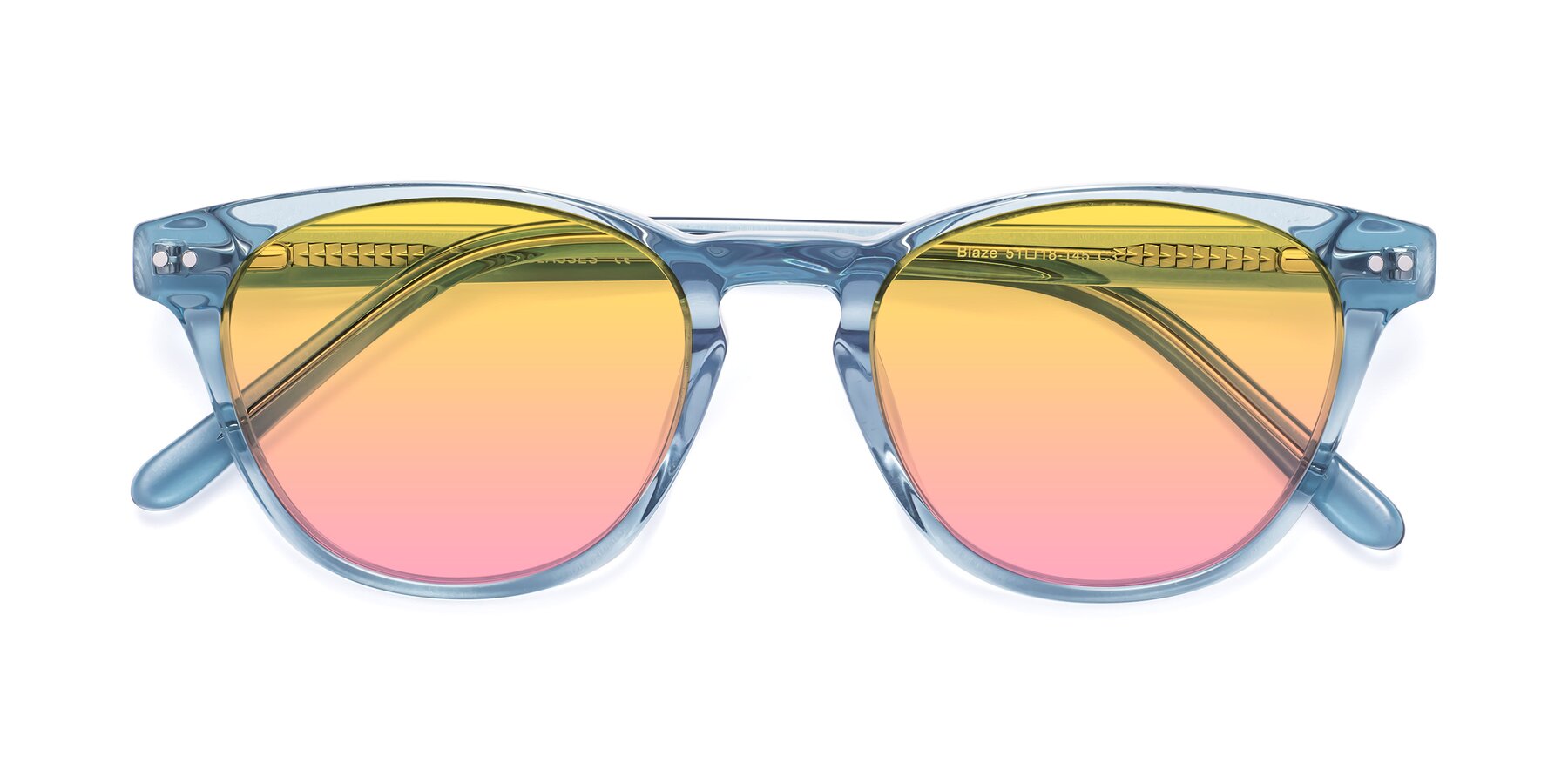 Folded Front of Blaze in Light Blue with Yellow / Pink Gradient Lenses