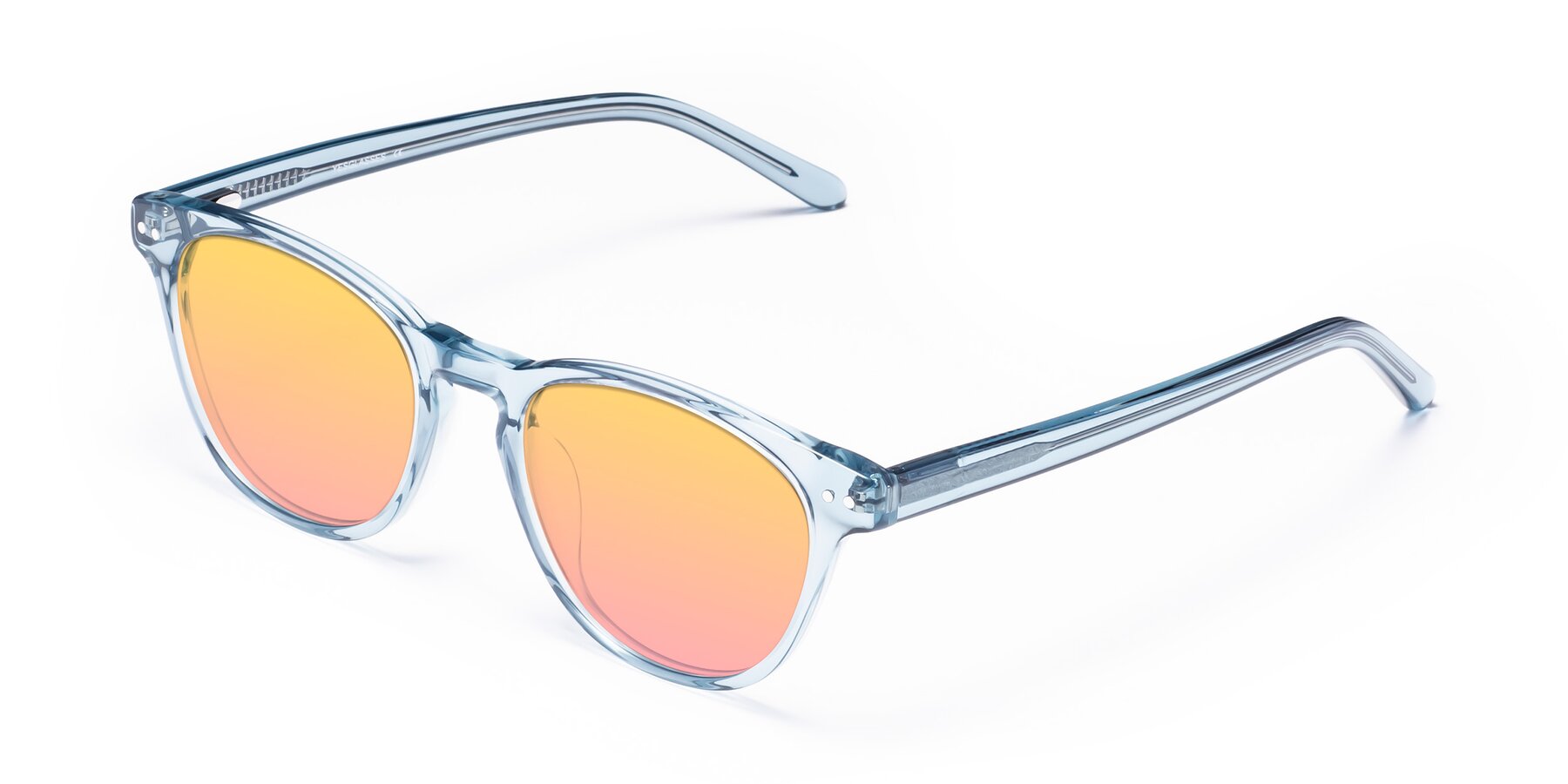 Angle of Blaze in Light Blue with Yellow / Pink Gradient Lenses