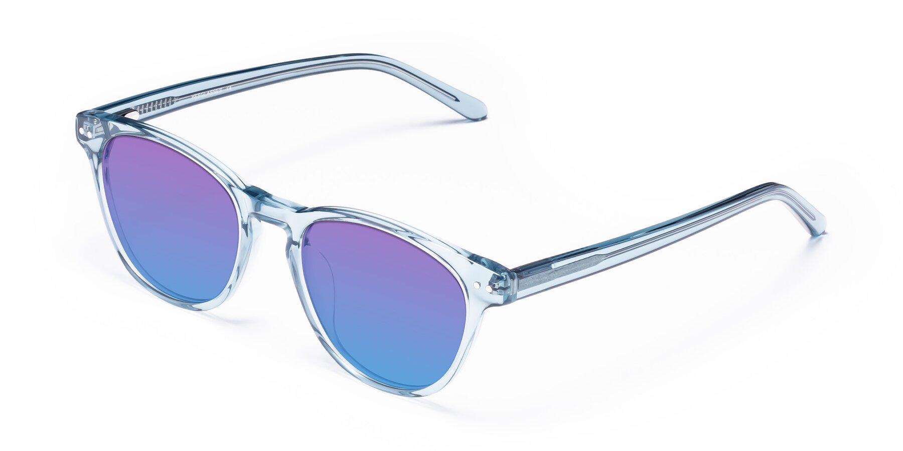 Angle of Blaze in Light Blue with Purple / Blue Gradient Lenses