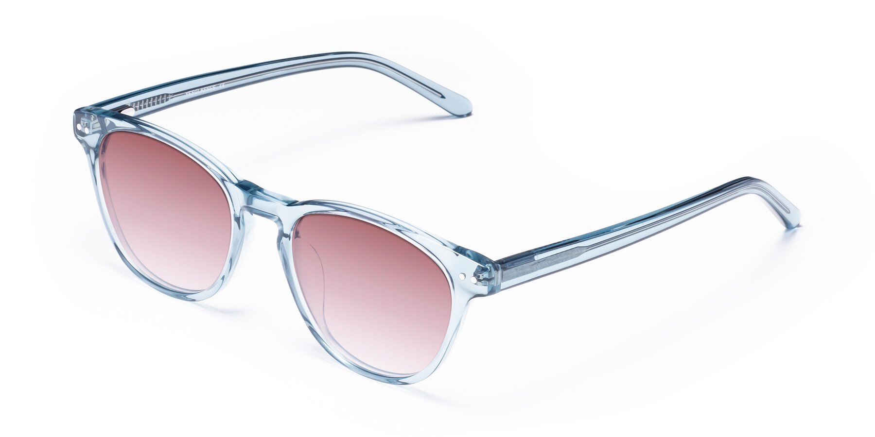 Angle of Blaze in Light Blue with Garnet Gradient Lenses