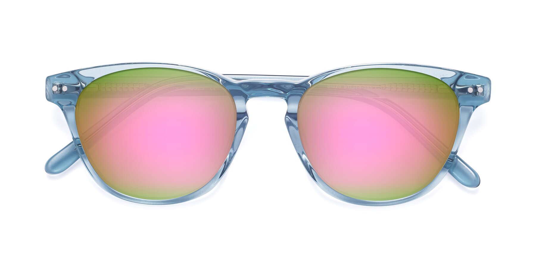 Folded Front of Blaze in Light Blue with Pink Mirrored Lenses
