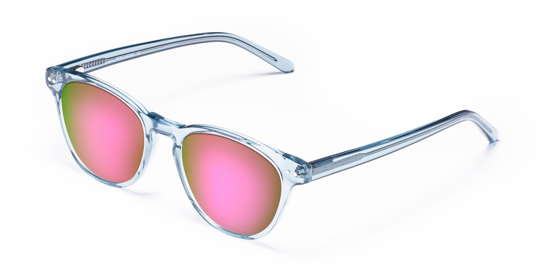 Angle of Blaze in Light Blue with Pink Mirrored Lenses