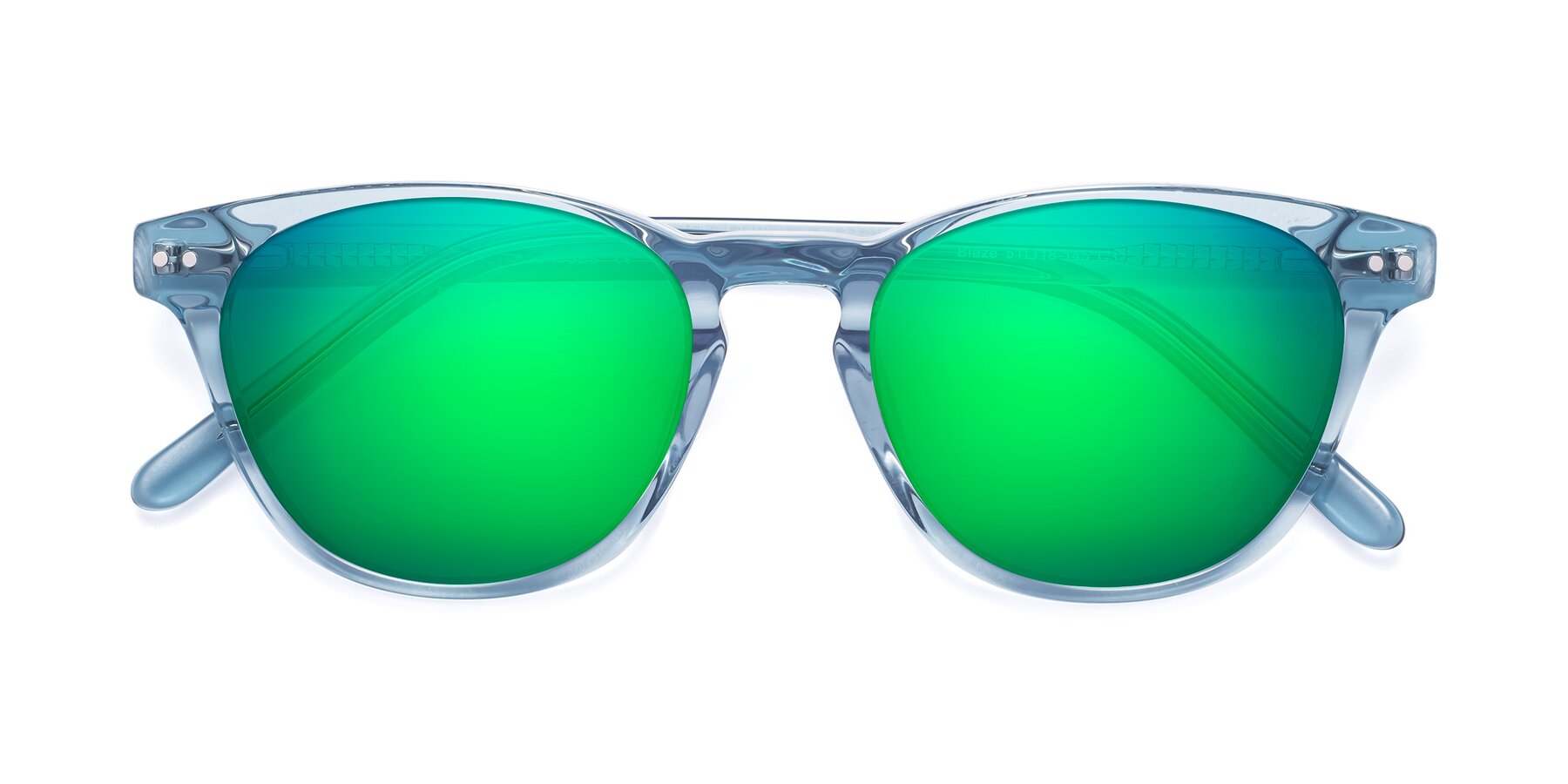 Folded Front of Blaze in Light Blue with Green Mirrored Lenses