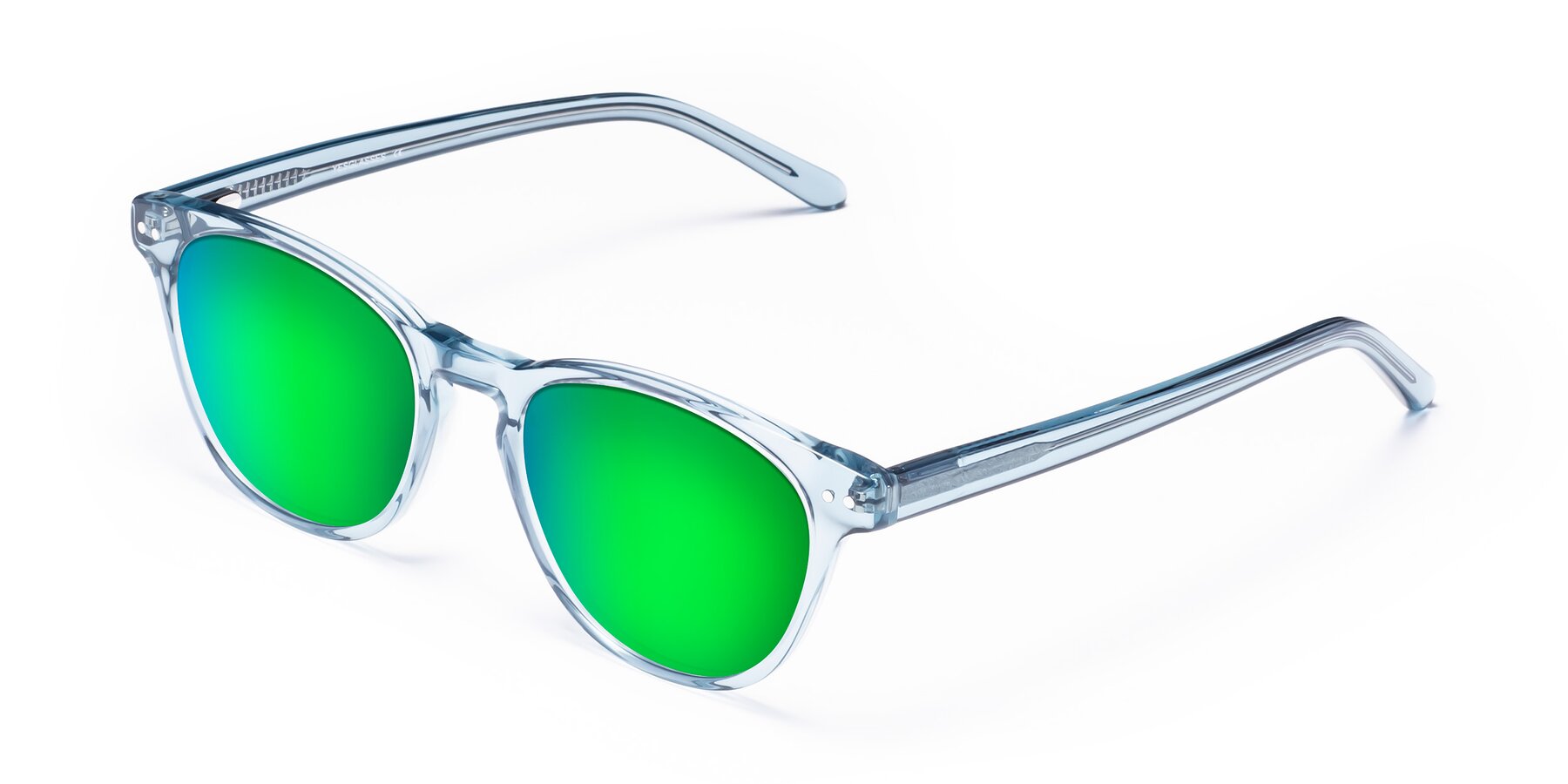 Angle of Blaze in Light Blue with Green Mirrored Lenses