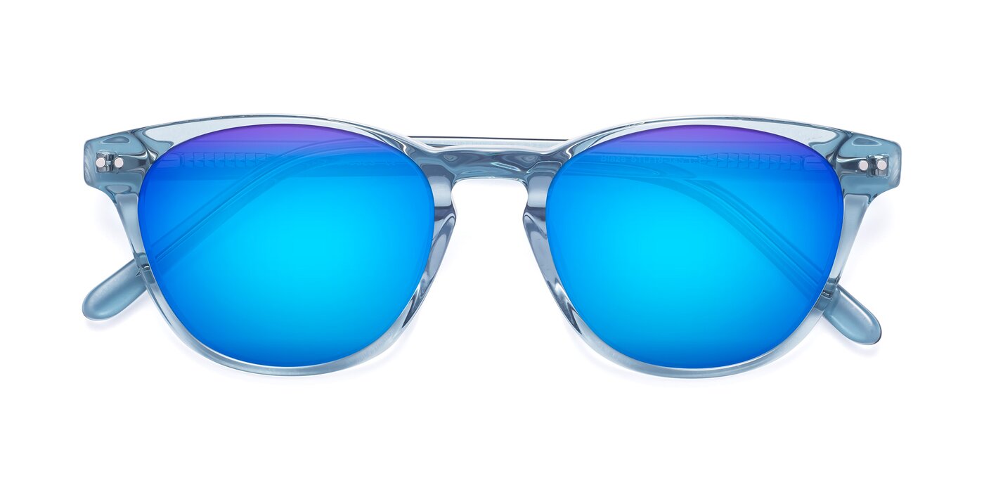 Blaze - Light Blue Flash Mirrored Sunglasses
