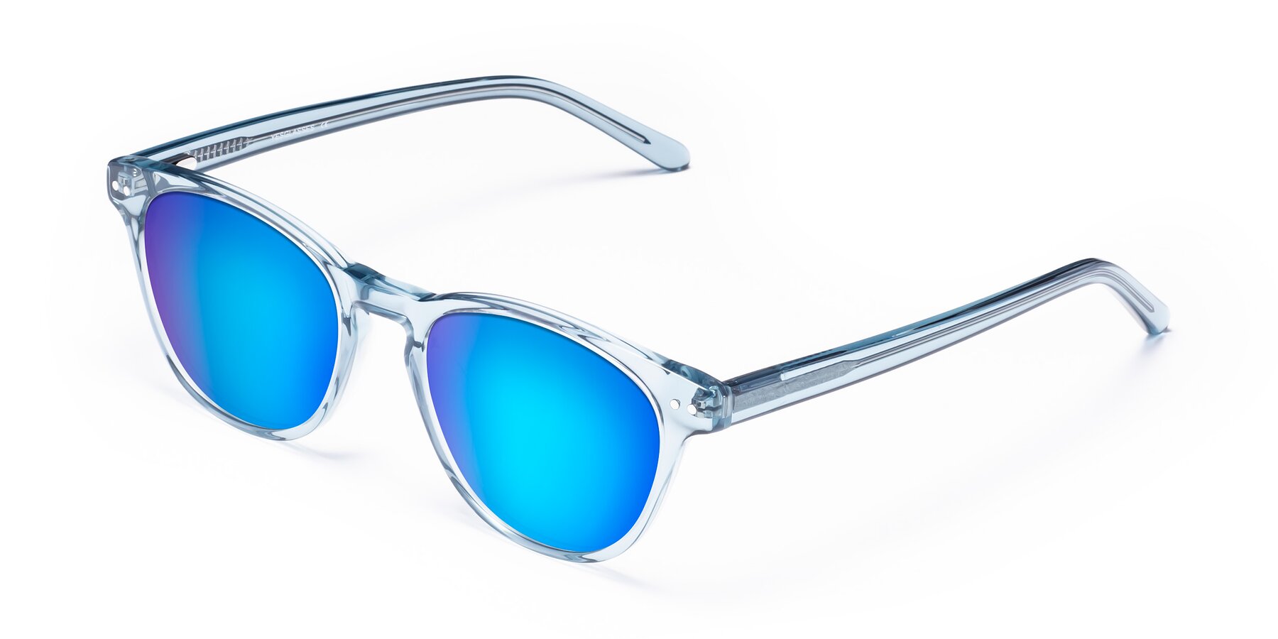 Angle of Blaze in Light Blue with Blue Mirrored Lenses