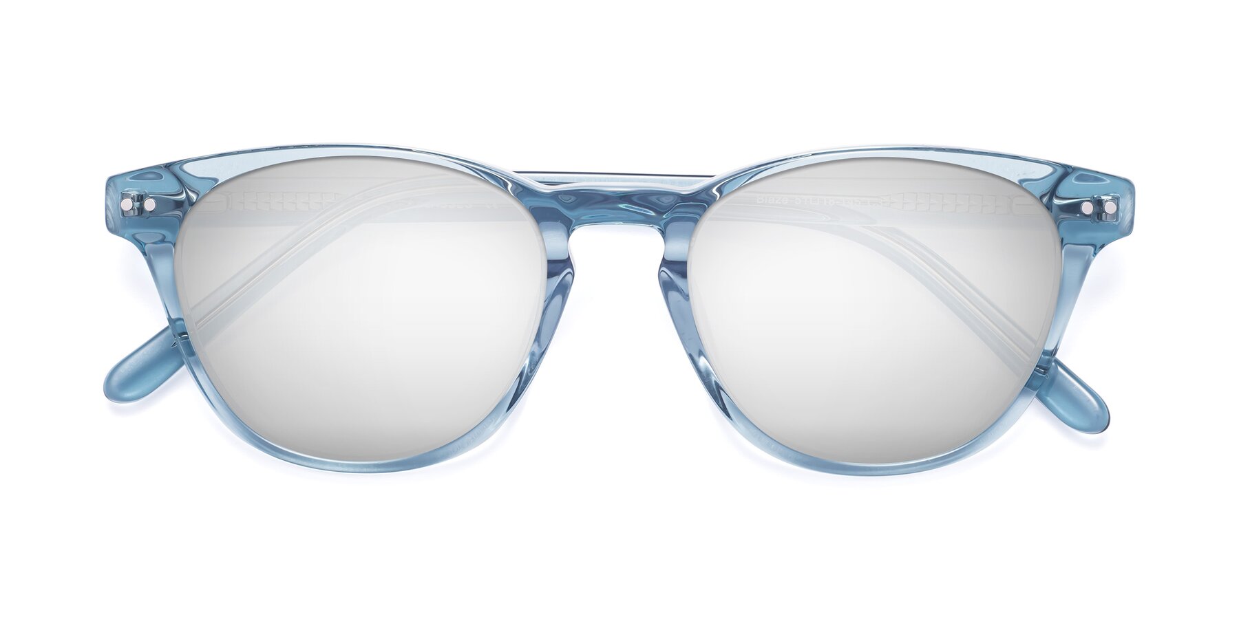 Folded Front of Blaze in Light Blue with Silver Mirrored Lenses