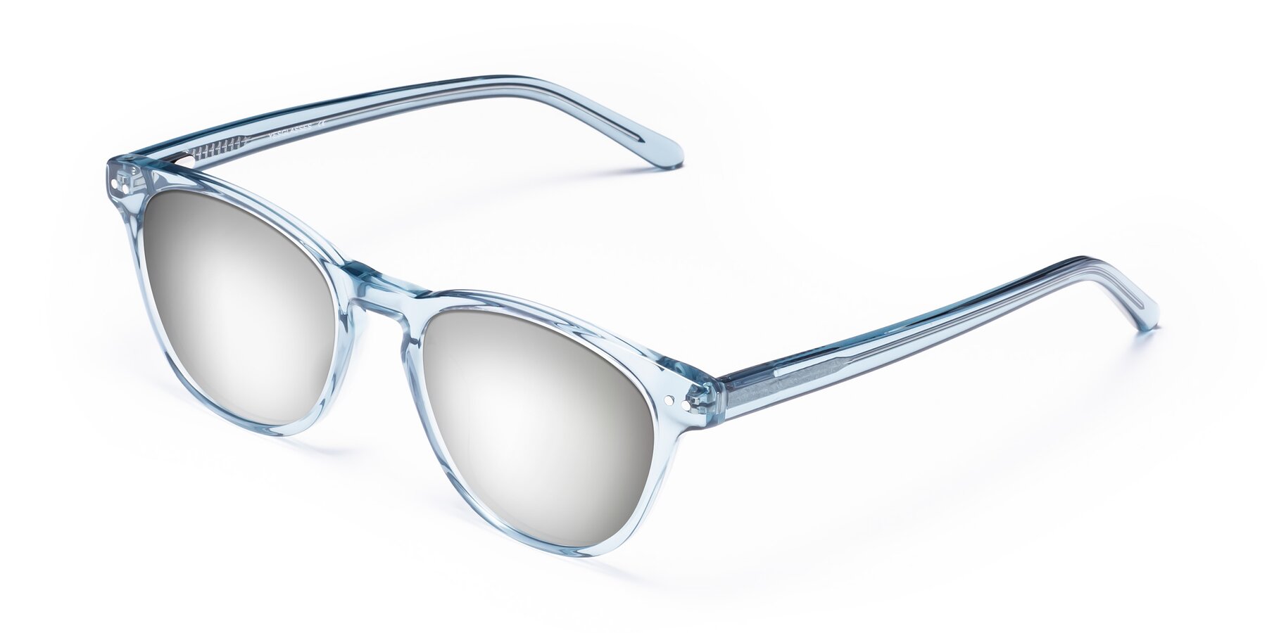 Angle of Blaze in Light Blue with Silver Mirrored Lenses
