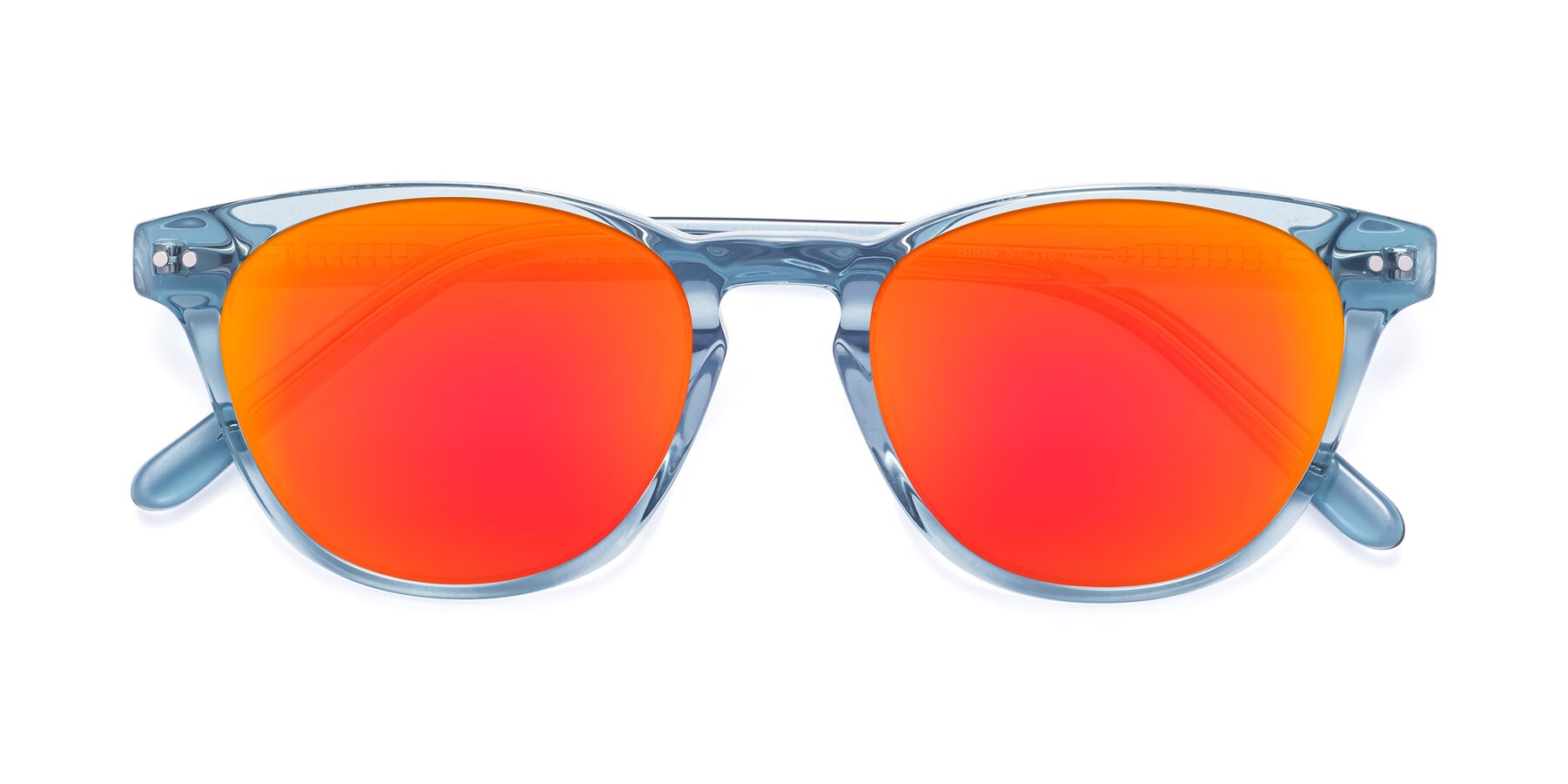 Folded Front of Blaze in Light Blue with Red Gold Mirrored Lenses