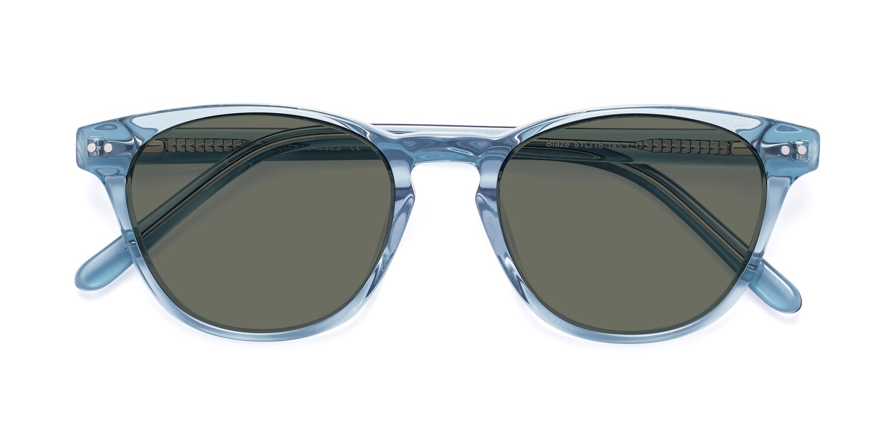Folded Front of Blaze in Light Blue with Gray Polarized Lenses