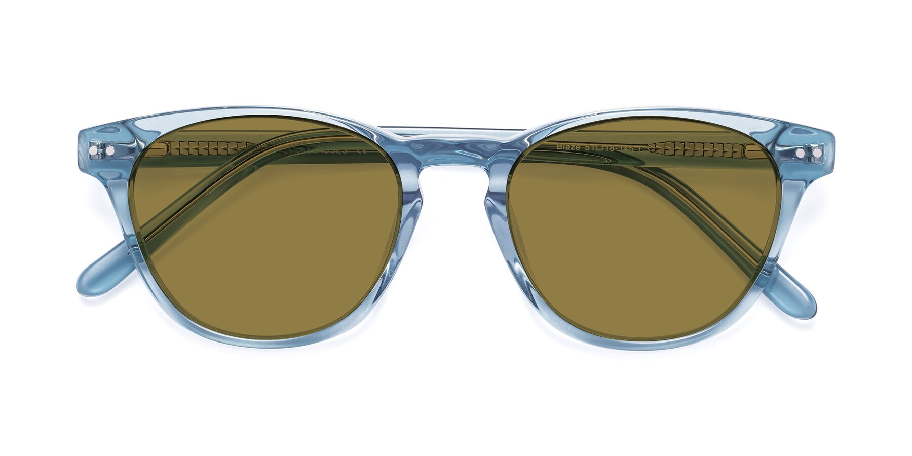 Folded Front of Blaze in Light Blue with Brown Polarized Lenses
