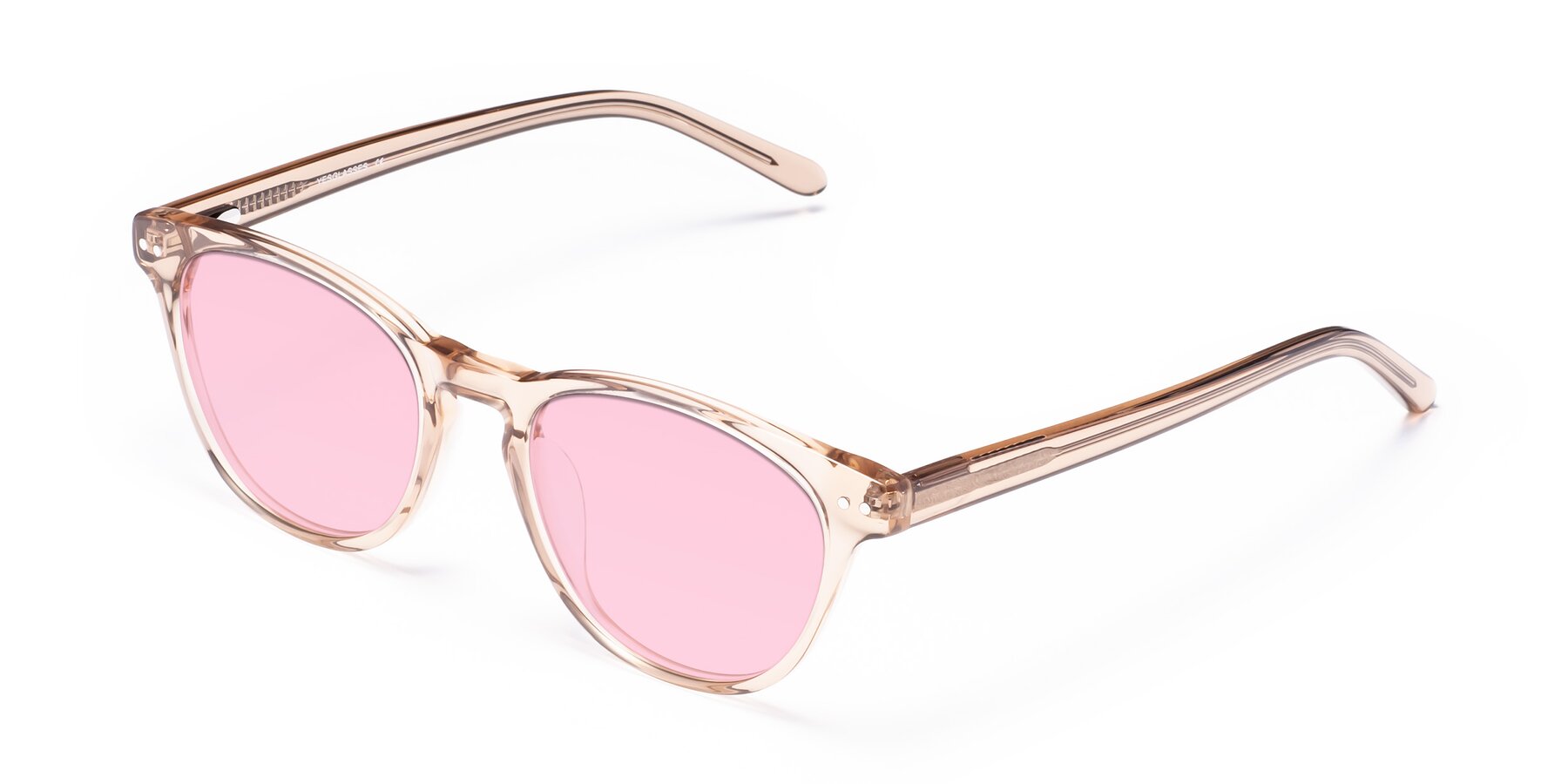 Angle of Blaze in light Brown with Light Pink Tinted Lenses