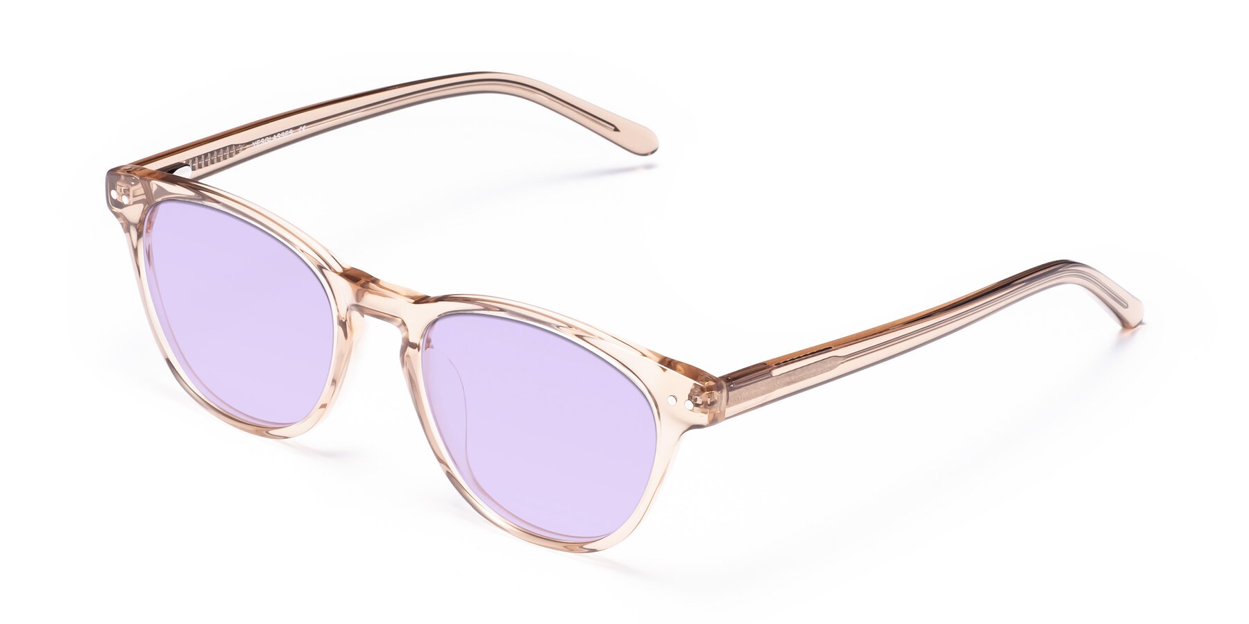 Angle of Blaze in light Brown with Light Purple Tinted Lenses