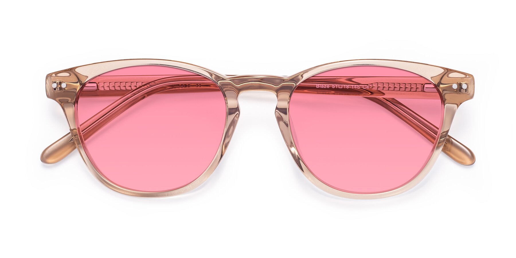 Folded Front of Blaze in light Brown with Pink Tinted Lenses