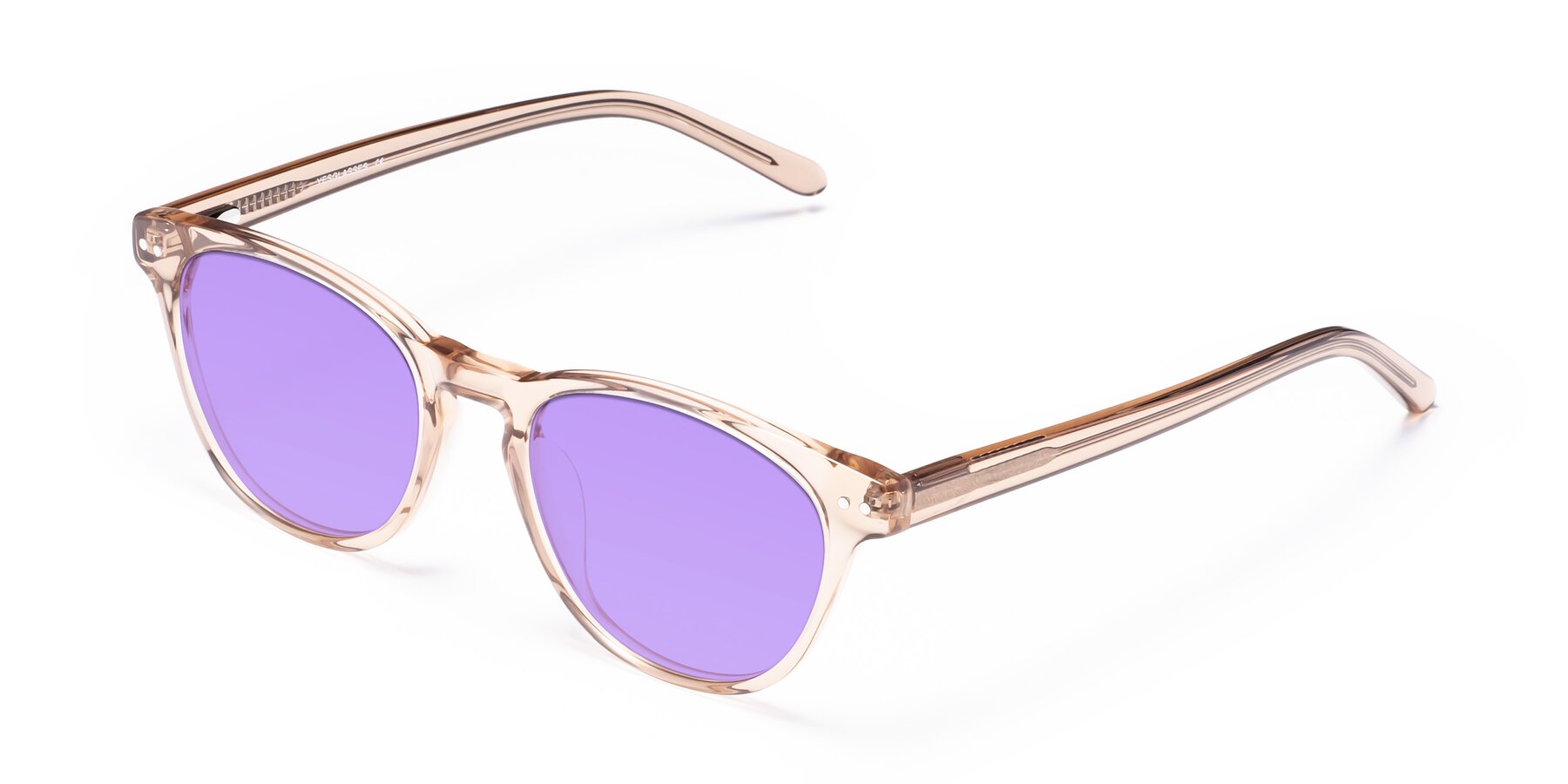 Angle of Blaze in light Brown with Medium Purple Tinted Lenses