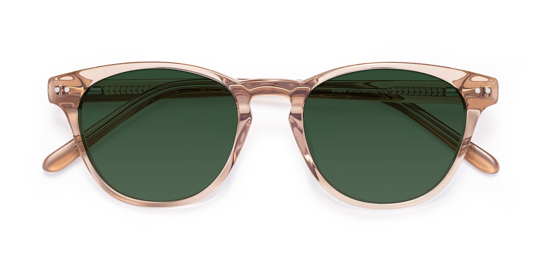 Folded Front of Blaze in light Brown with Green Tinted Lenses