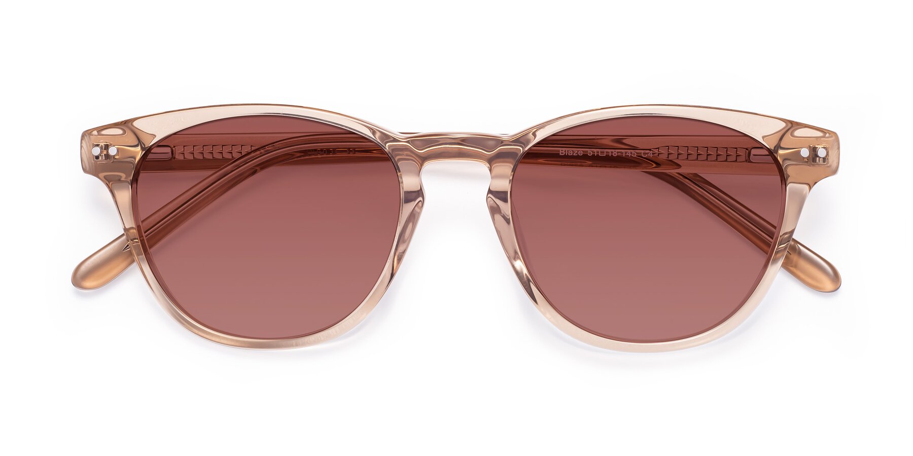 Folded Front of Blaze in light Brown with Garnet Tinted Lenses