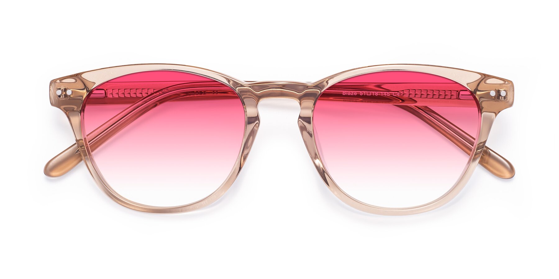 Folded Front of Blaze in light Brown with Pink Gradient Lenses