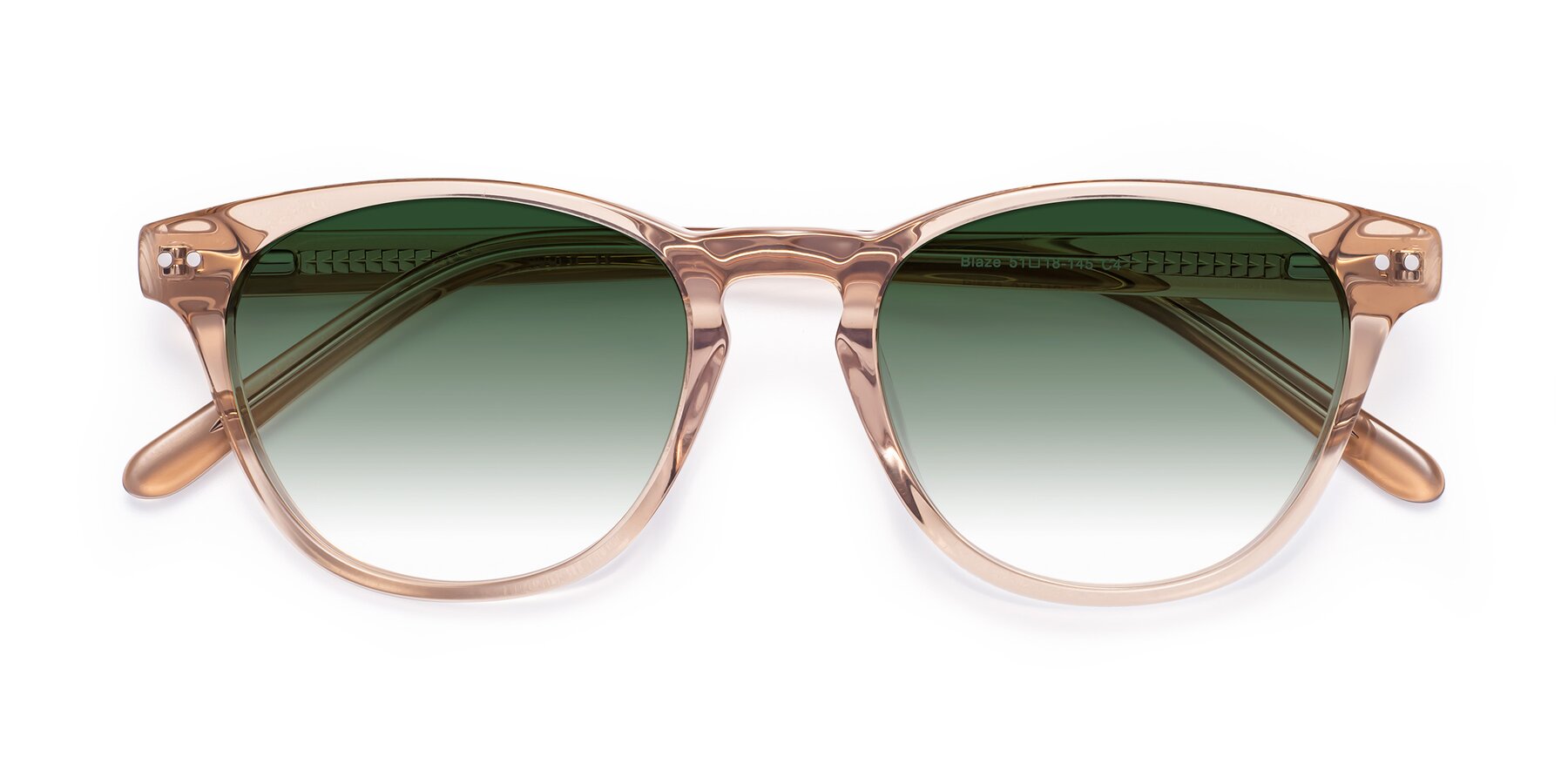 Folded Front of Blaze in light Brown with Green Gradient Lenses