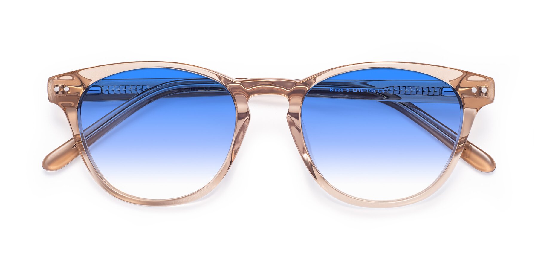Folded Front of Blaze in light Brown with Blue Gradient Lenses