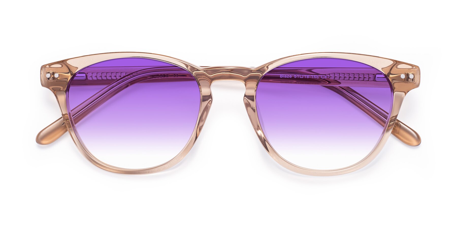 Folded Front of Blaze in light Brown with Purple Gradient Lenses