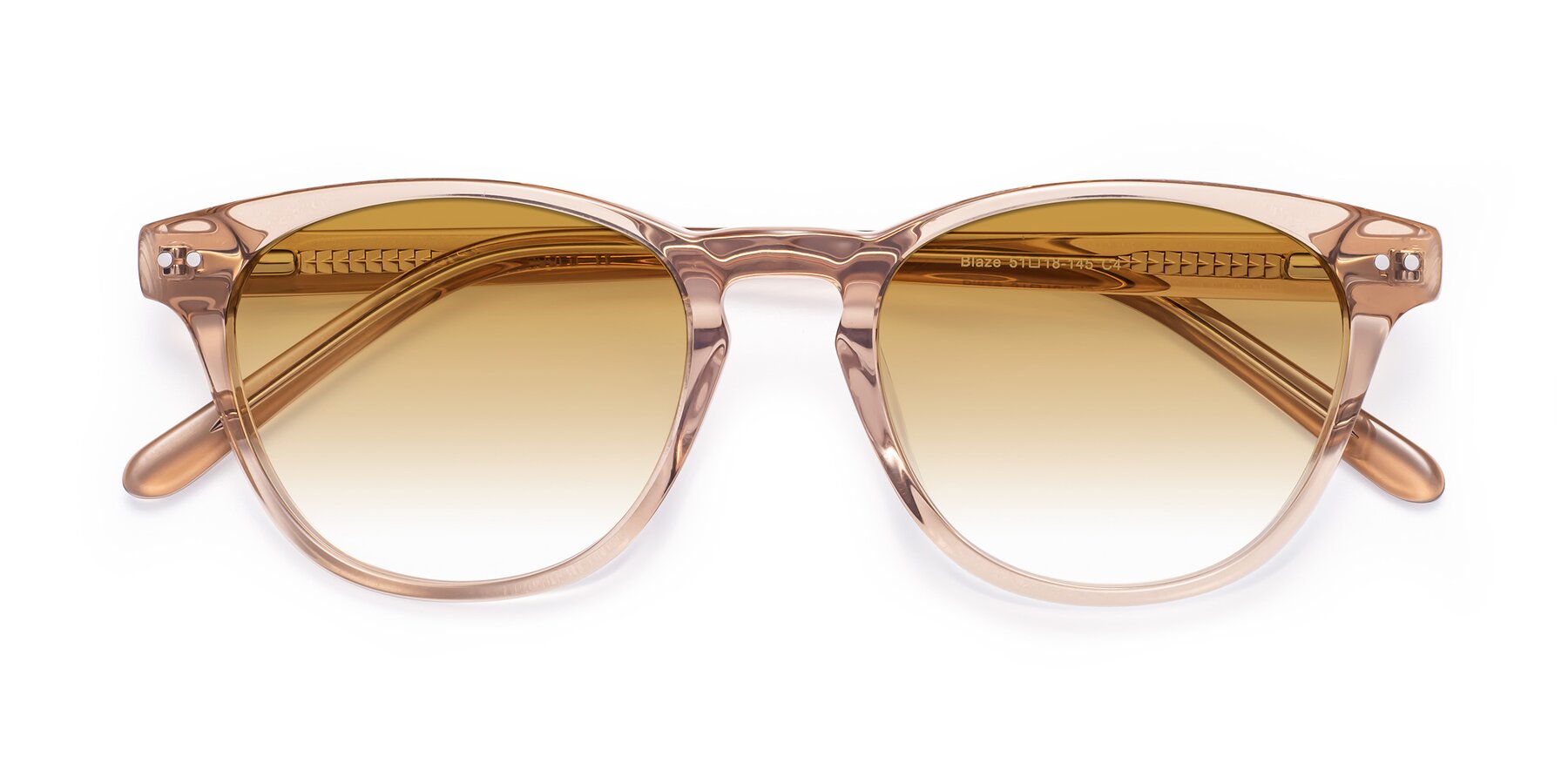 Folded Front of Blaze in light Brown with Champagne Gradient Lenses