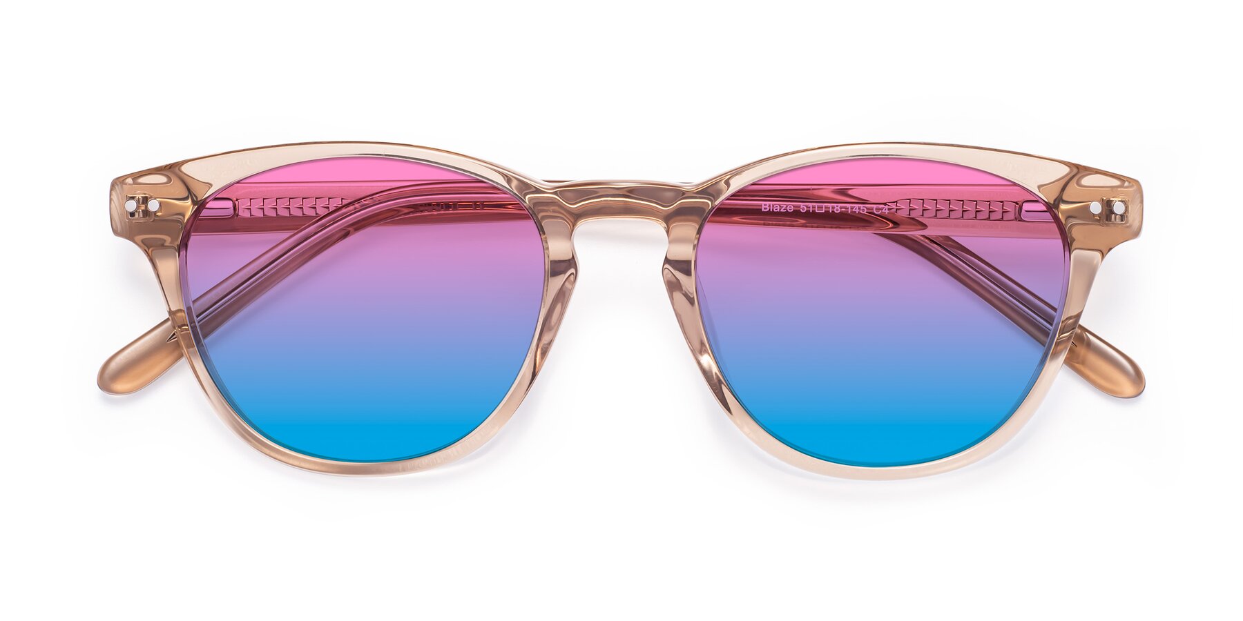 Folded Front of Blaze in light Brown with Pink / Blue Gradient Lenses
