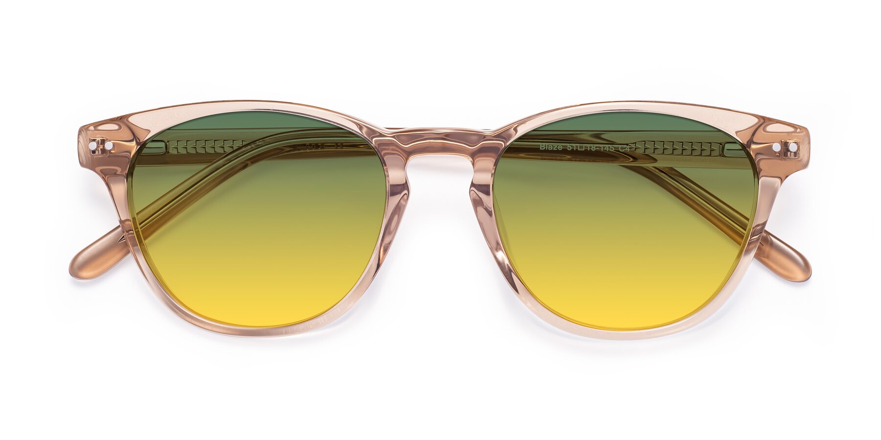 Folded Front of Blaze in light Brown with Green / Yellow Gradient Lenses