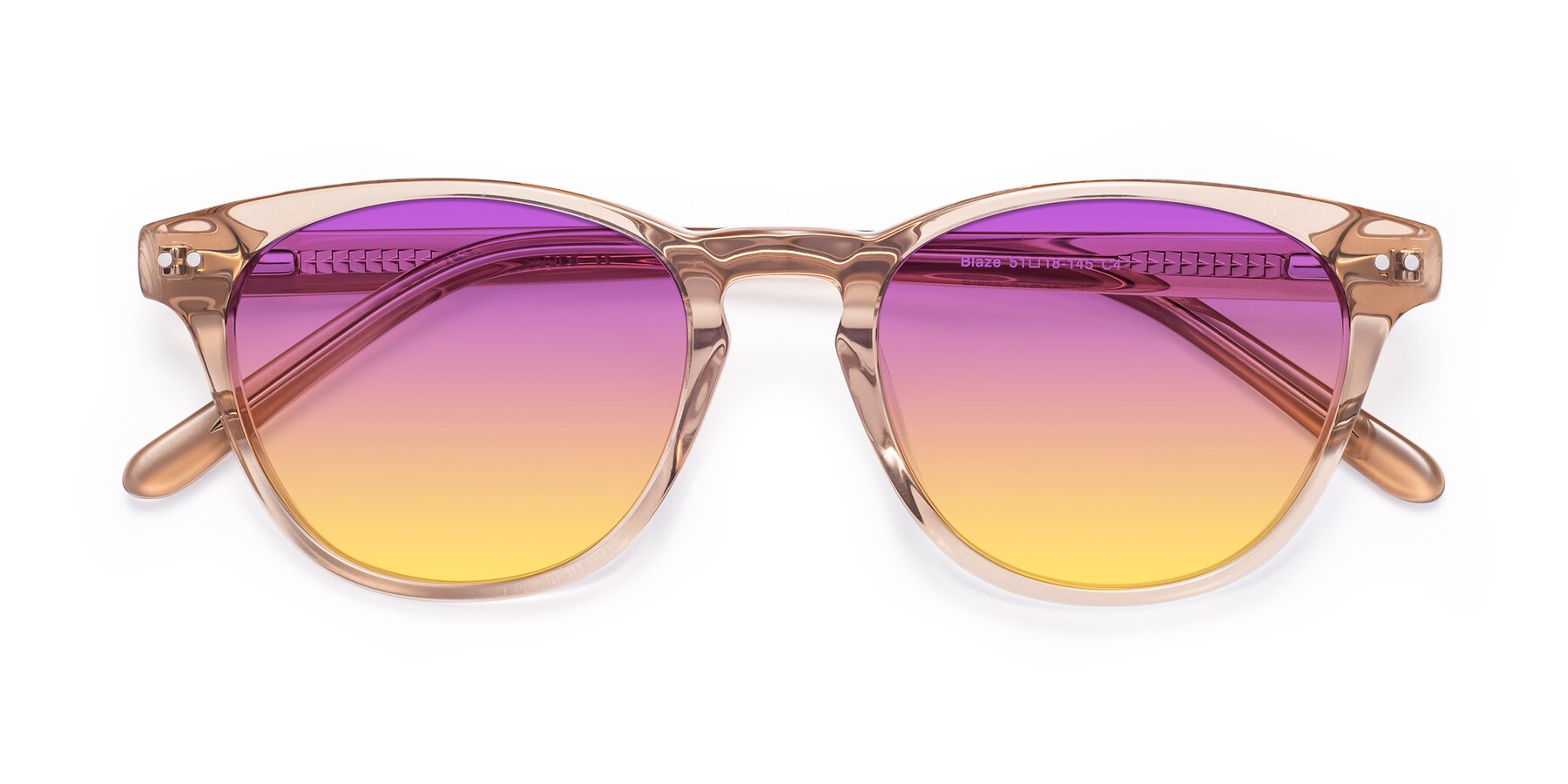 Folded Front of Blaze in light Brown with Purple / Yellow Gradient Lenses