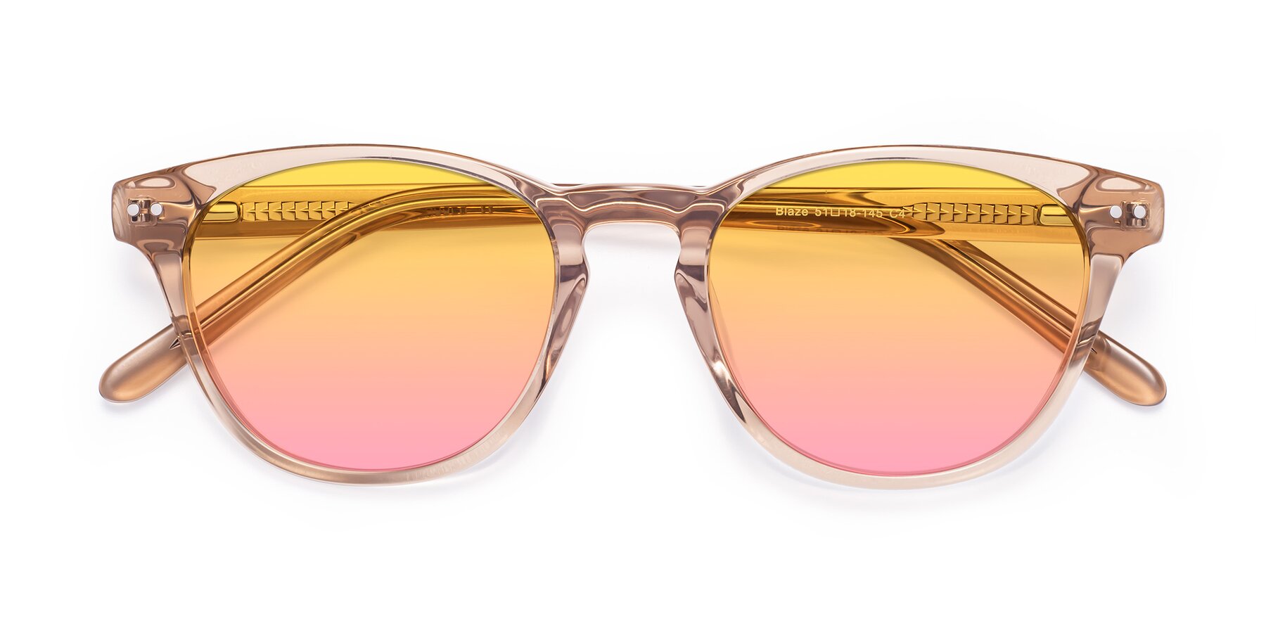 Folded Front of Blaze in light Brown with Yellow / Pink Gradient Lenses