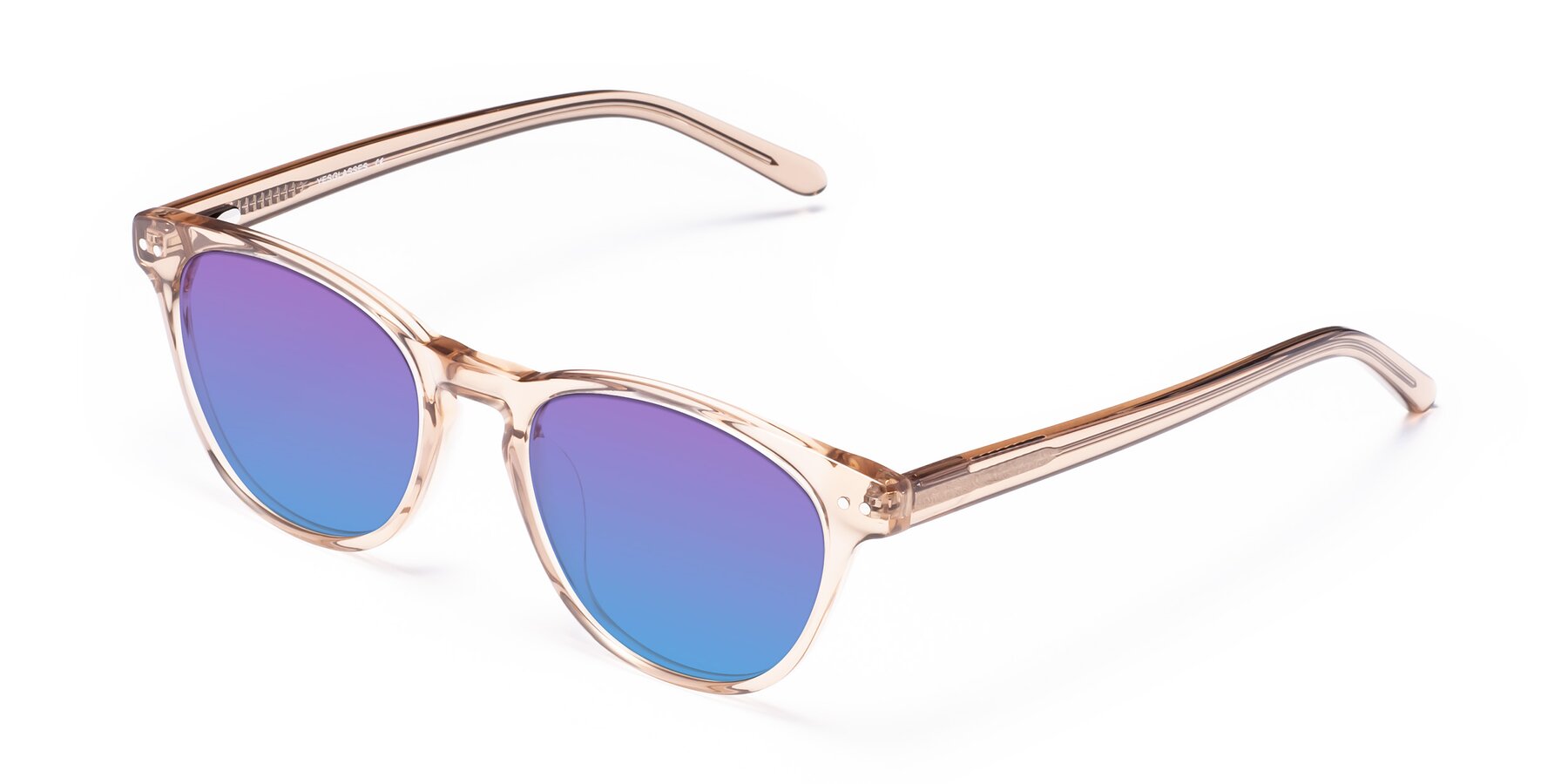 Angle of Blaze in light Brown with Purple / Blue Gradient Lenses