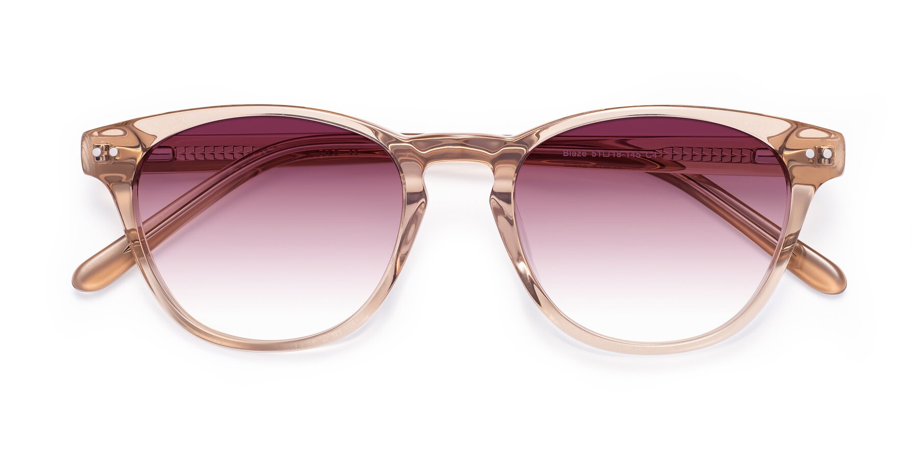 Folded Front of Blaze in light Brown with Wine Gradient Lenses