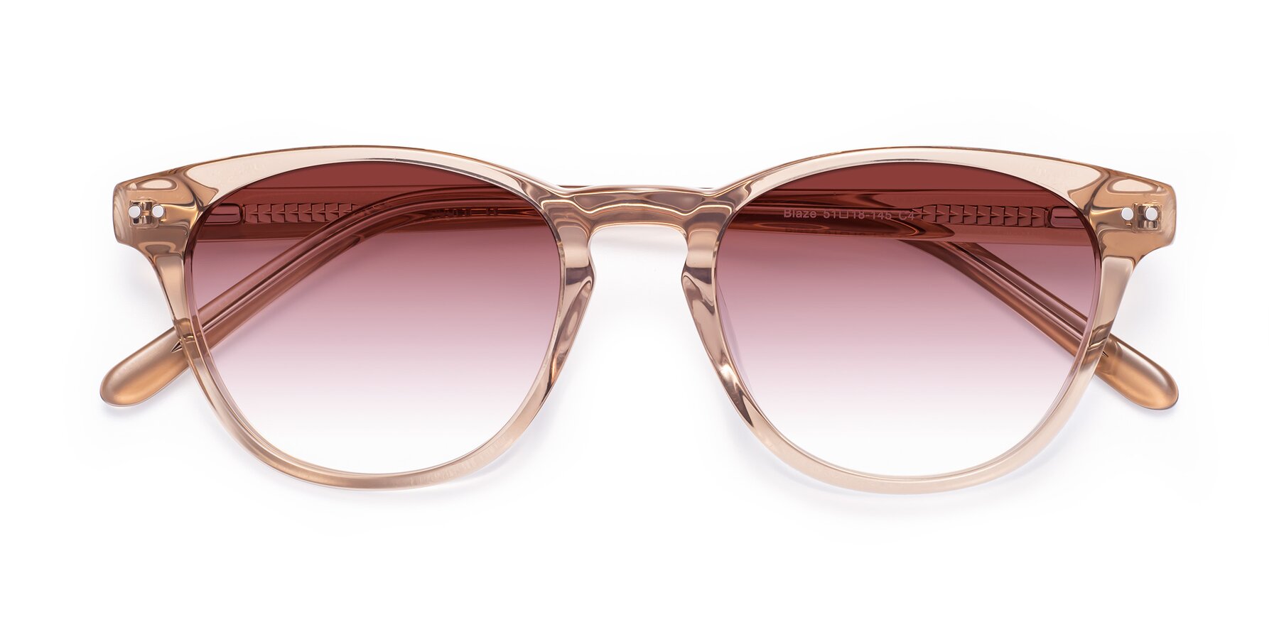 Folded Front of Blaze in light Brown with Garnet Gradient Lenses