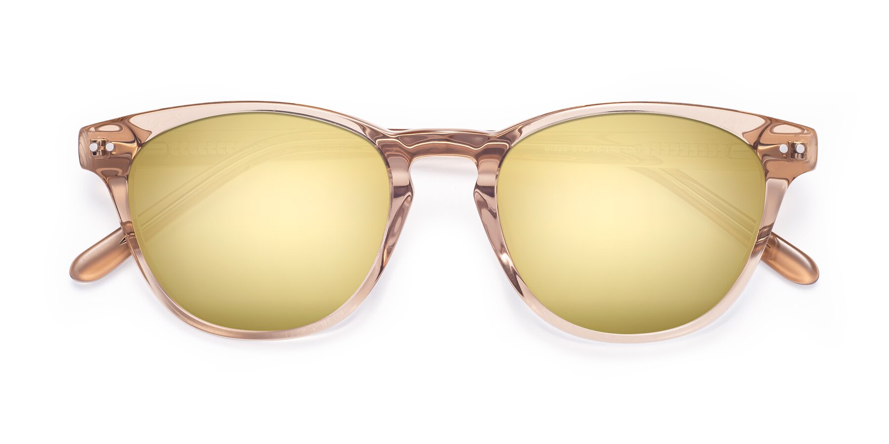 Folded Front of Blaze in light Brown with Gold Mirrored Lenses