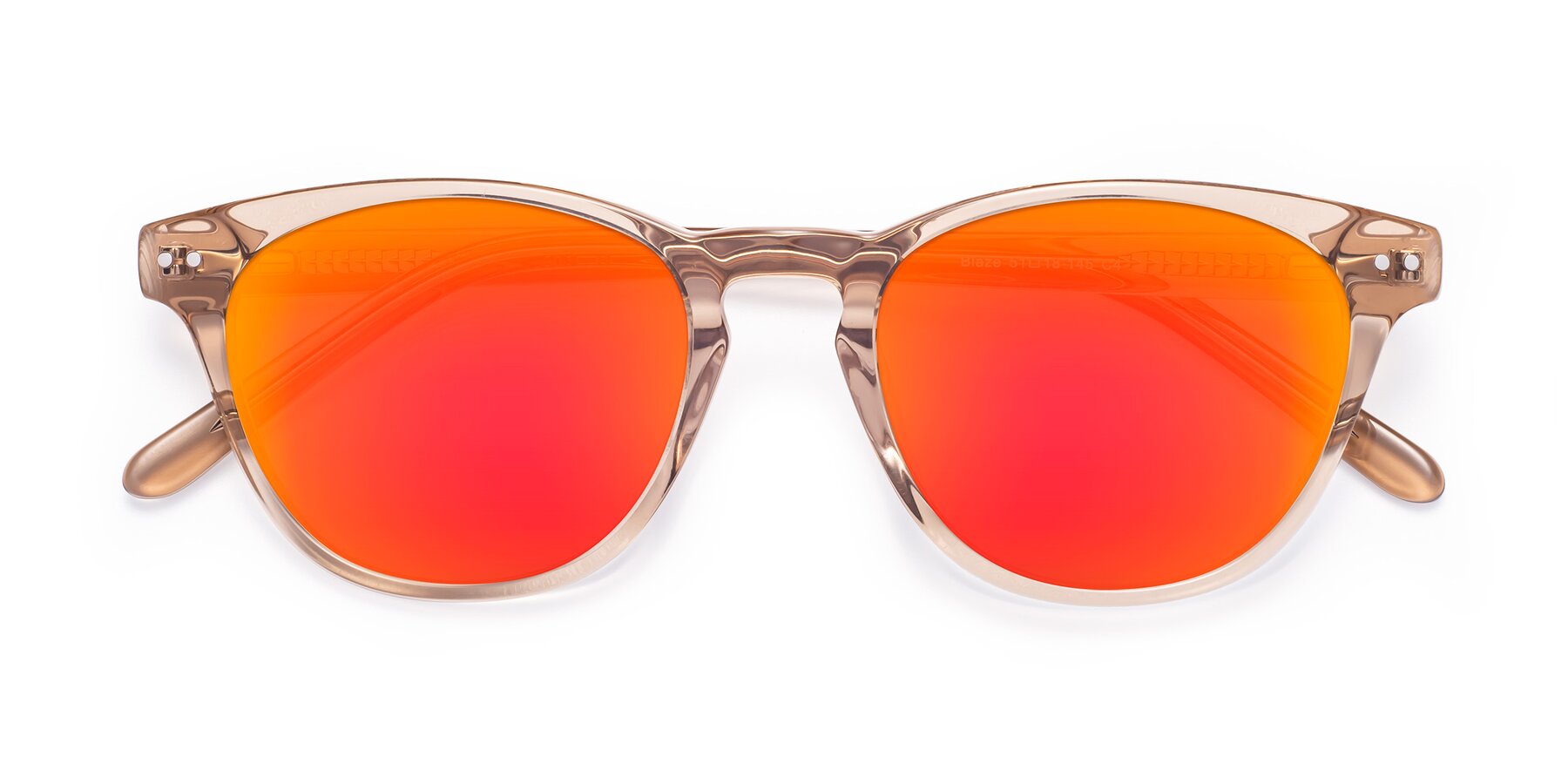Folded Front of Blaze in light Brown with Red Gold Mirrored Lenses