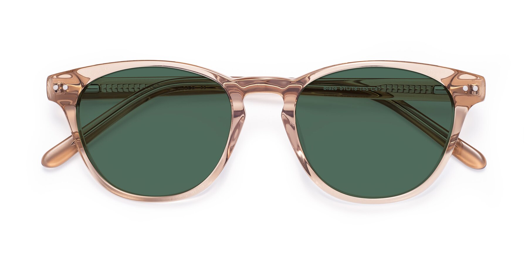 Folded Front of Blaze in light Brown with Green Polarized Lenses