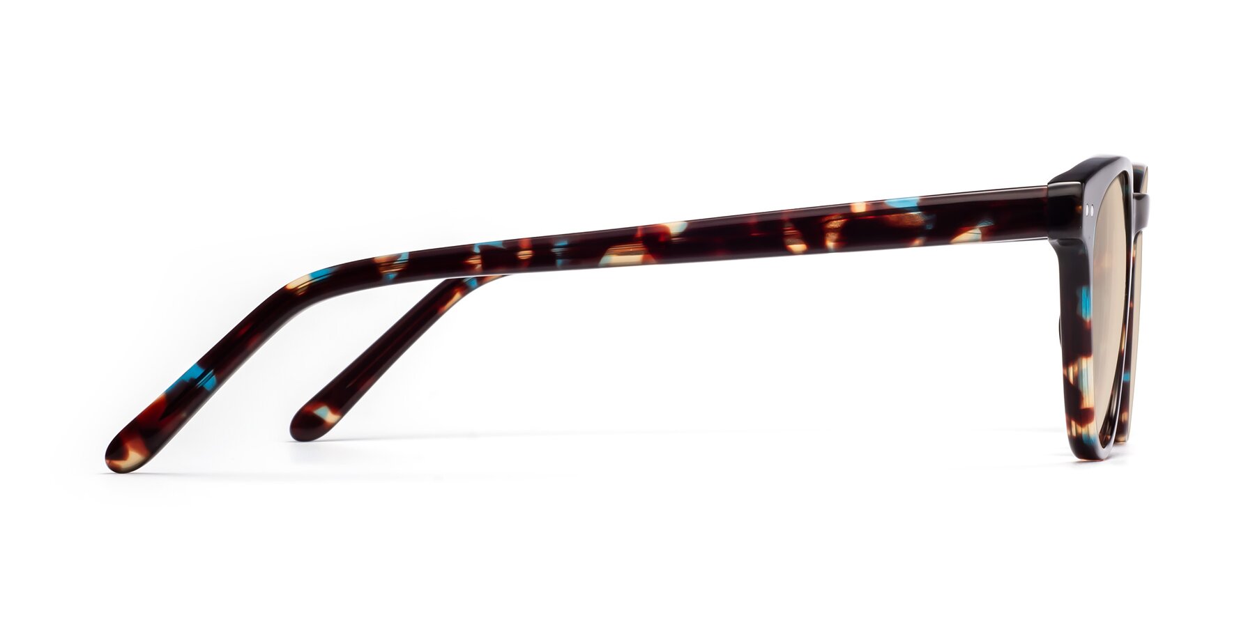 Side of Blaze in Floral Tortoise with Light Brown Tinted Lenses