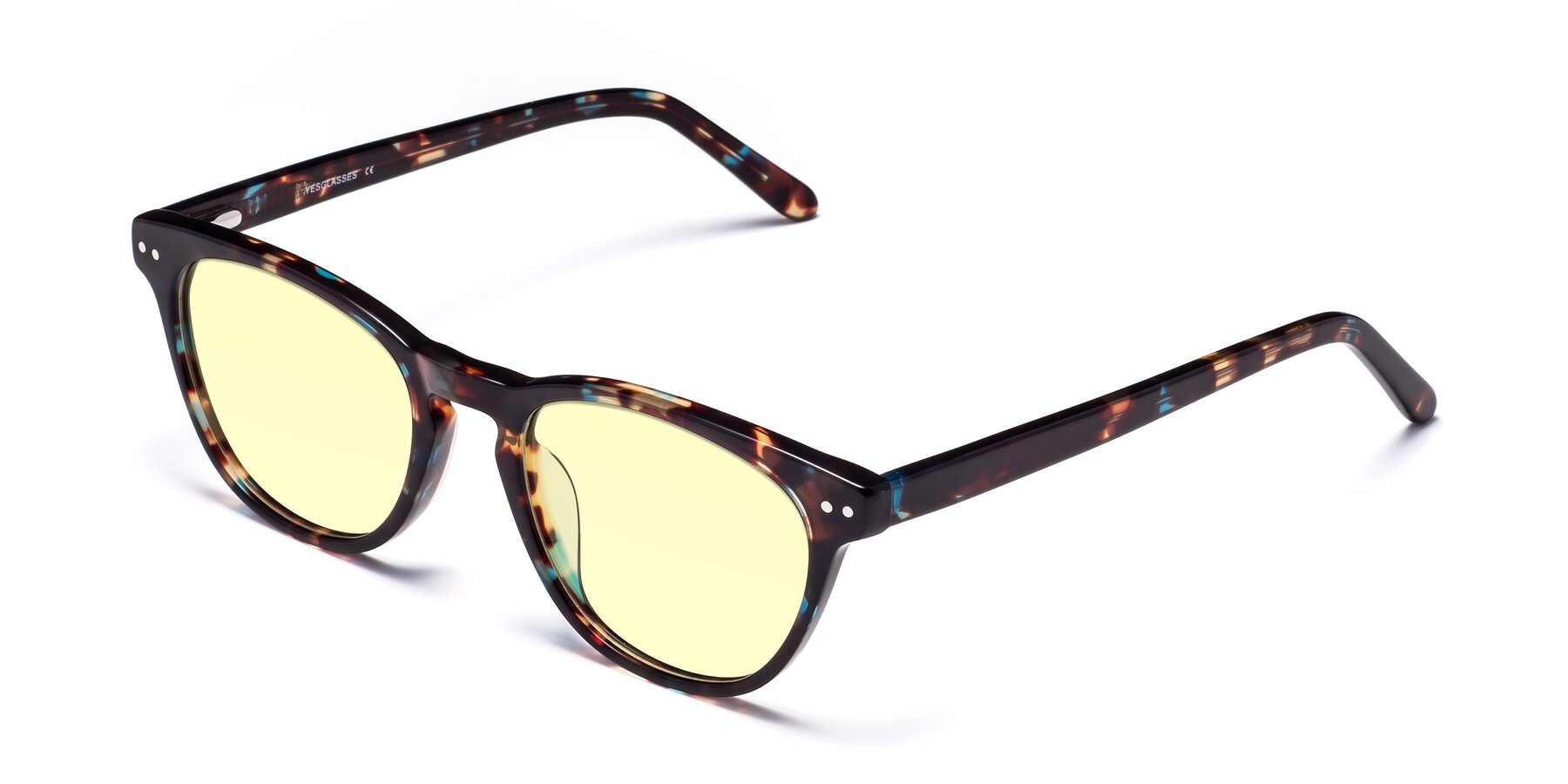 Angle of Blaze in Floral Tortoise with Light Yellow Tinted Lenses