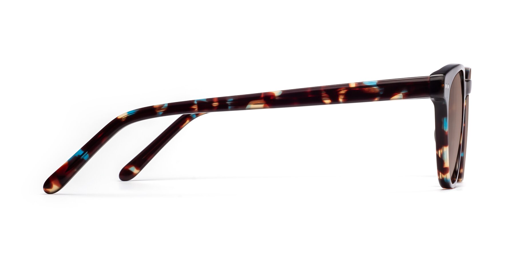 Side of Blaze in Floral Tortoise with Medium Brown Tinted Lenses