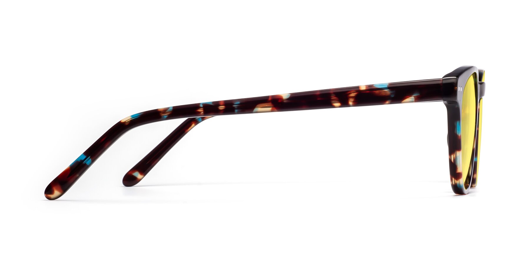 Side of Blaze in Floral Tortoise with Medium Yellow Tinted Lenses
