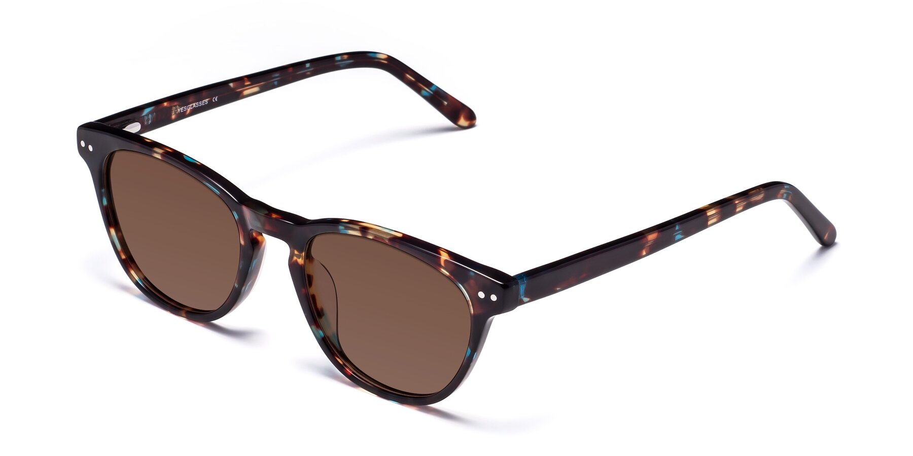 Angle of Blaze in Floral Tortoise with Brown Tinted Lenses