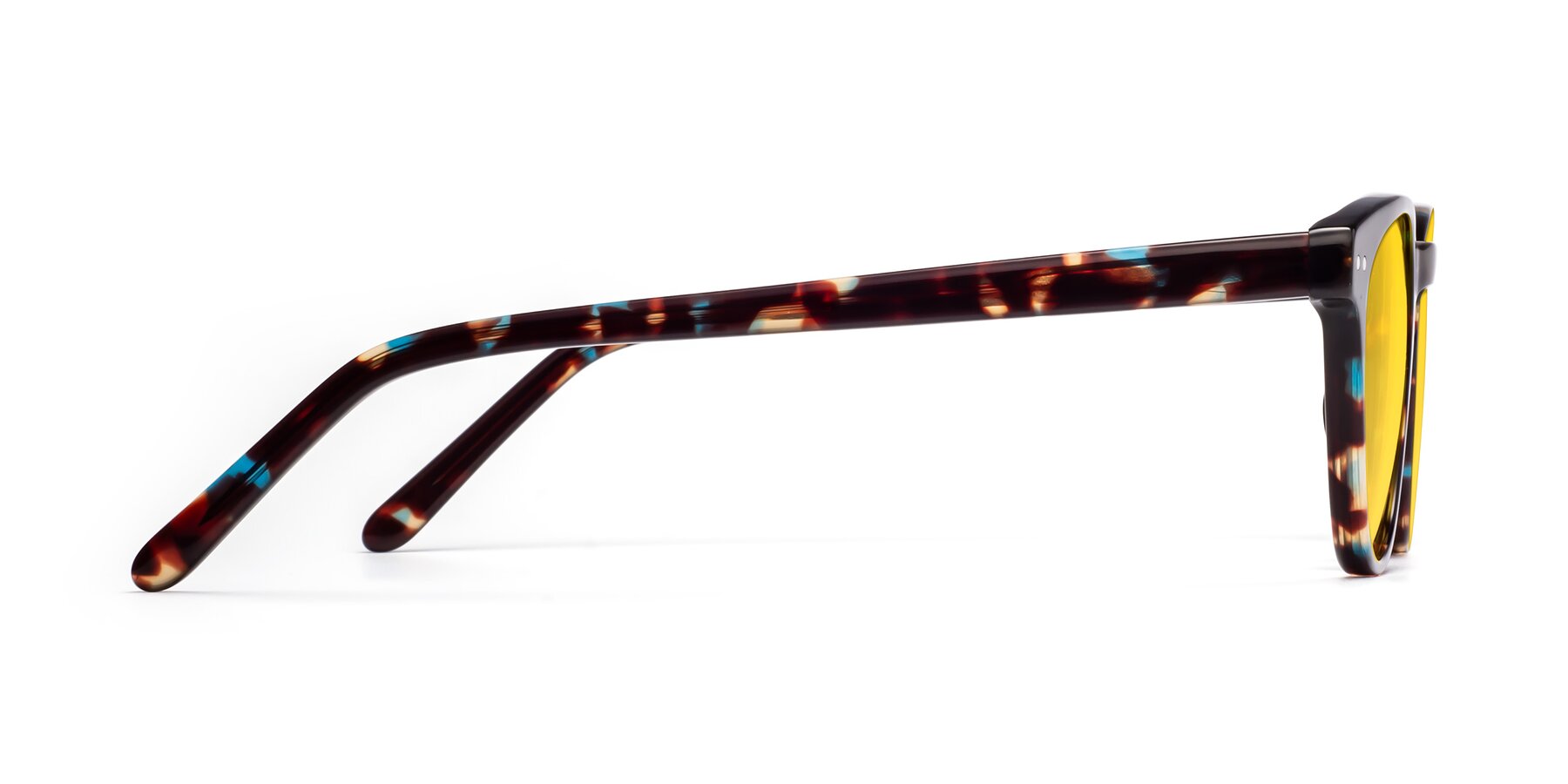 Side of Blaze in Floral Tortoise with Yellow Tinted Lenses