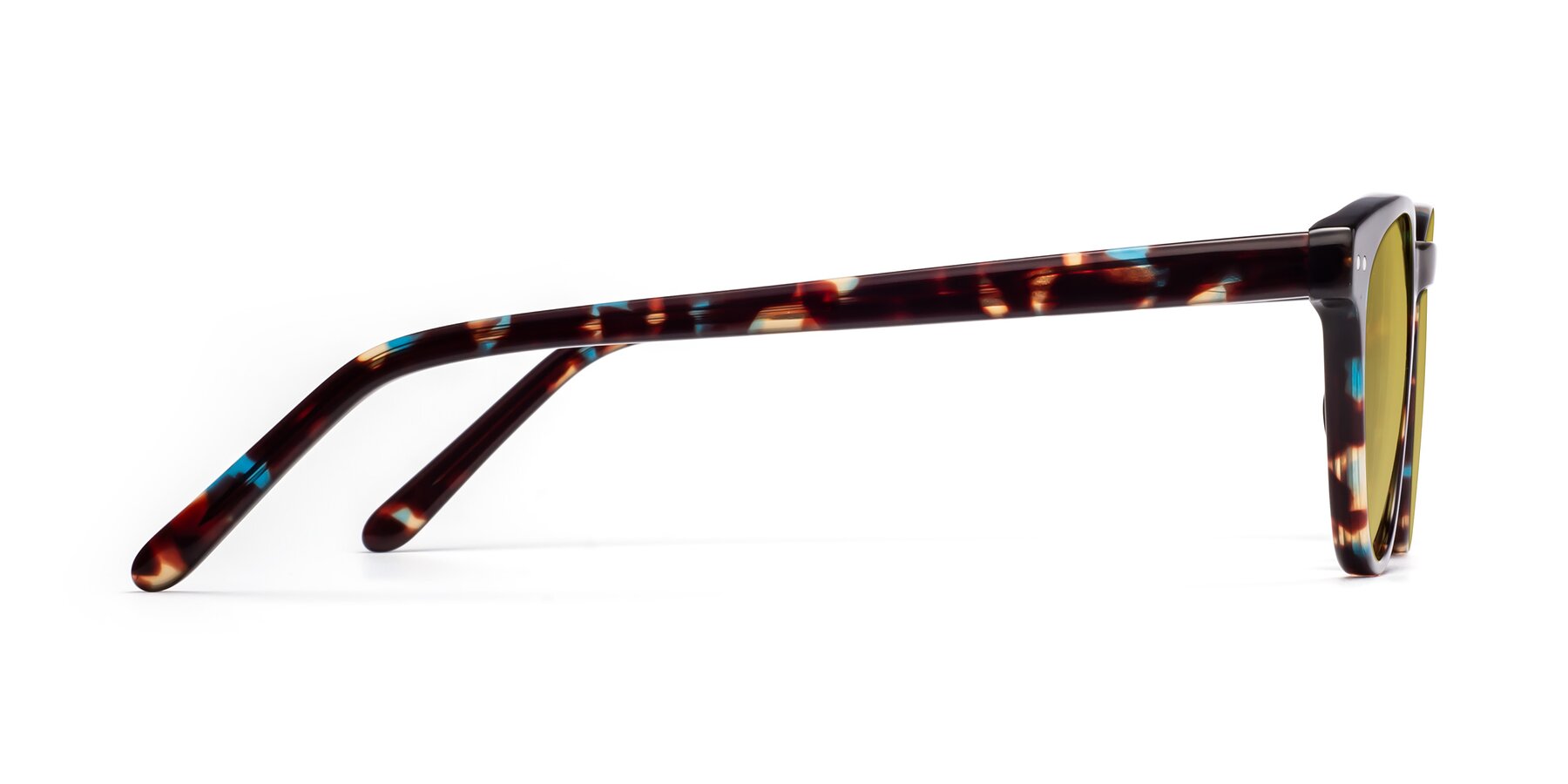 Side of Blaze in Floral Tortoise with Champagne Tinted Lenses