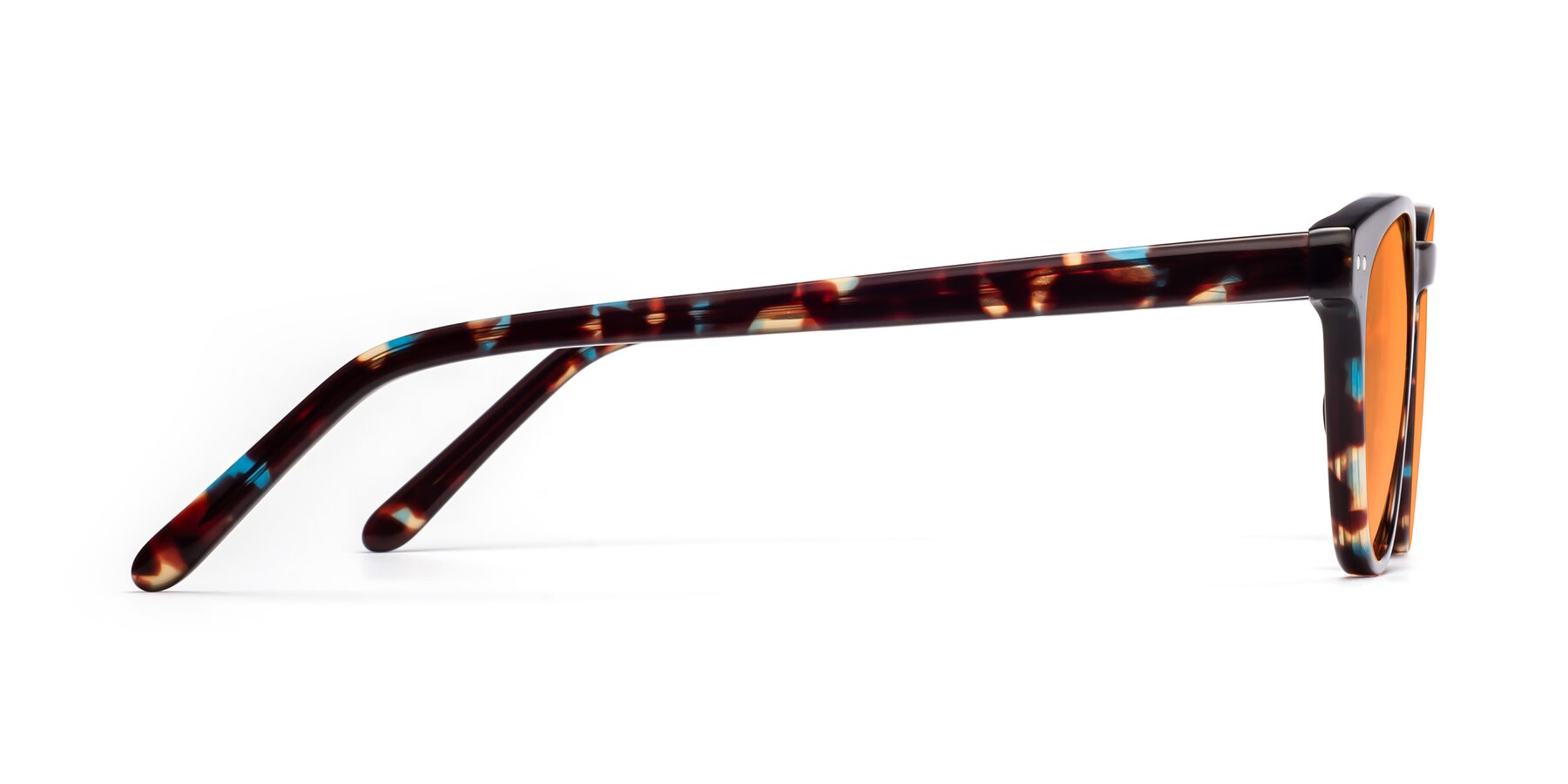 Side of Blaze in Floral Tortoise with Orange Tinted Lenses