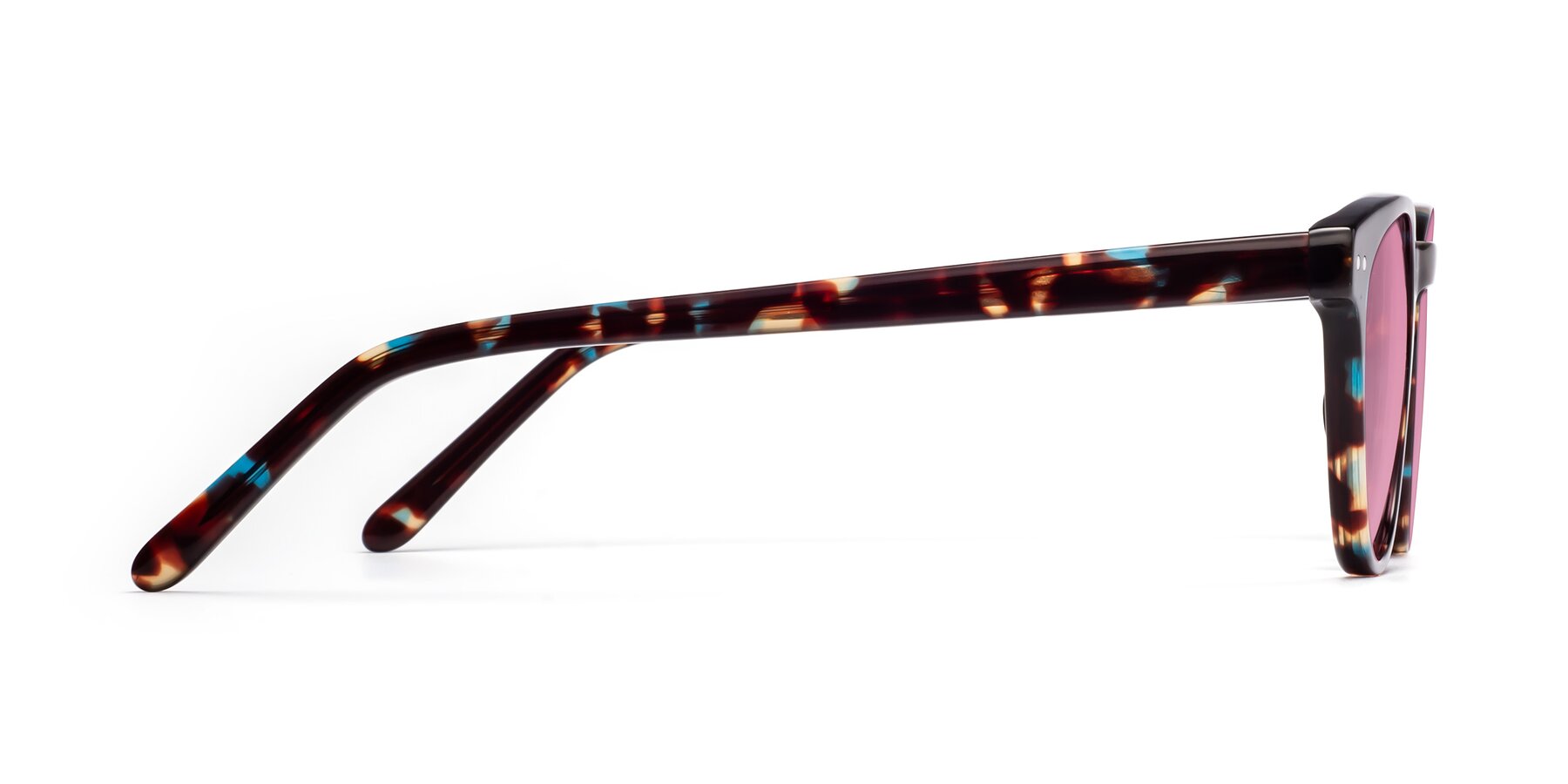 Side of Blaze in Floral Tortoise with Medium Wine Tinted Lenses