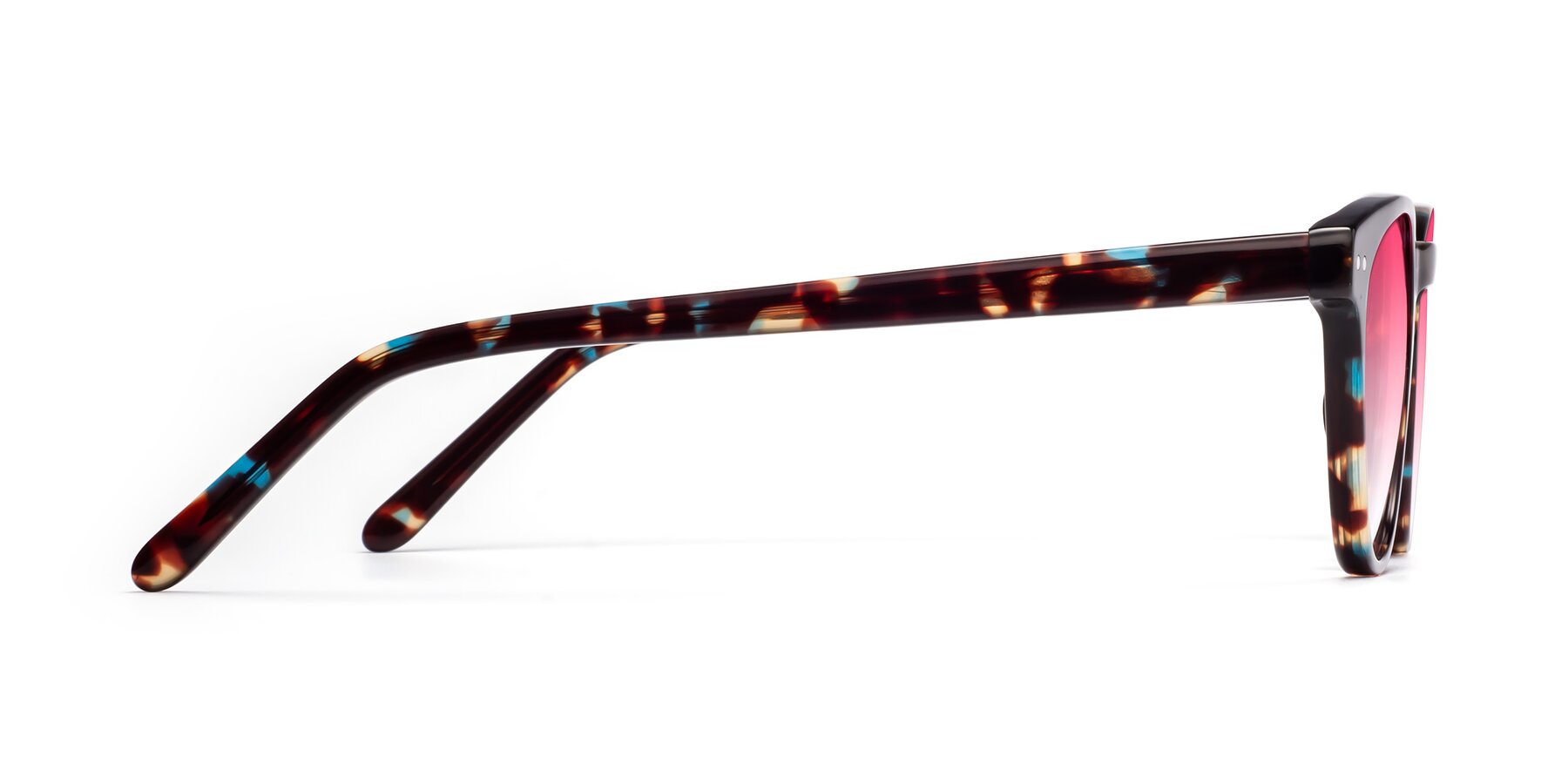 Side of Blaze in Floral Tortoise with Pink Gradient Lenses