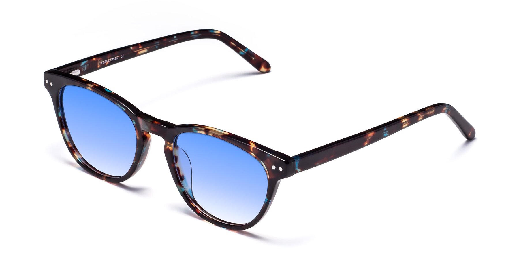 Angle of Blaze in Tortoise-Blue with Blue Gradient Lenses