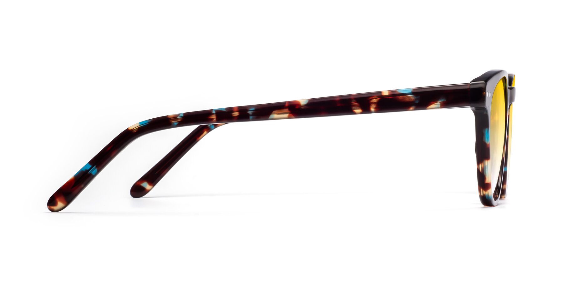 Side of Blaze in Floral Tortoise with Yellow Gradient Lenses