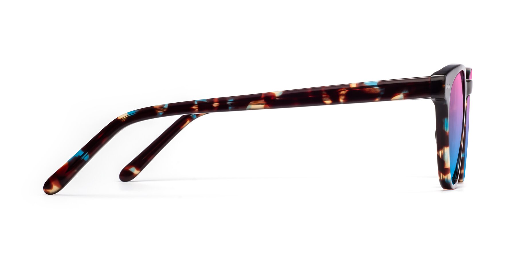 Side of Blaze in Floral Tortoise with Pink / Blue Gradient Lenses